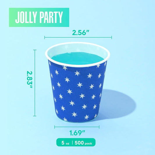 JOLLY PARTY 500Pack 5oz Paper Cups Disposable Cups Small Mouthwash Cup