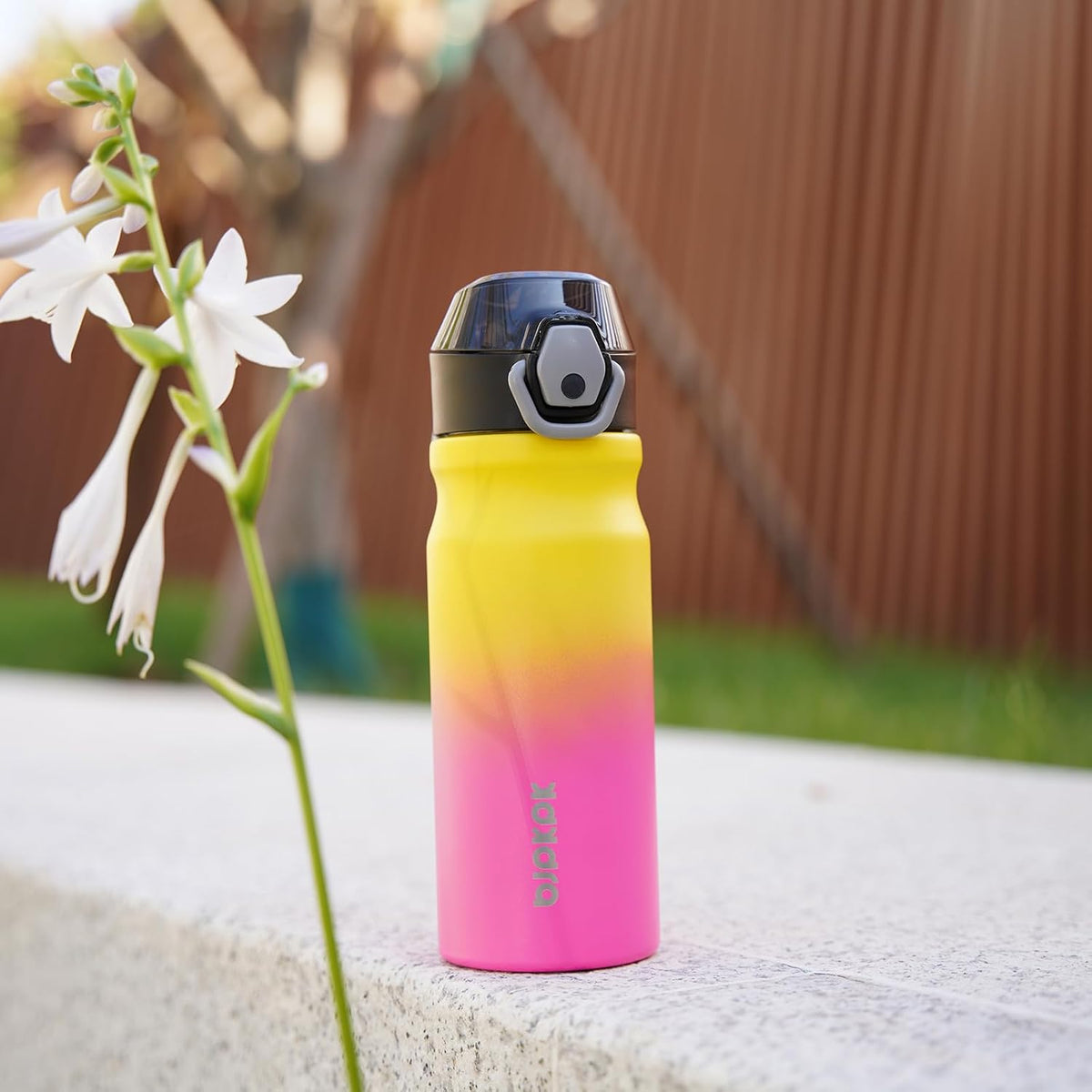 BJPKPK 18 oz Water Bottle with Straw & Handle, Insulated Stainless Flask