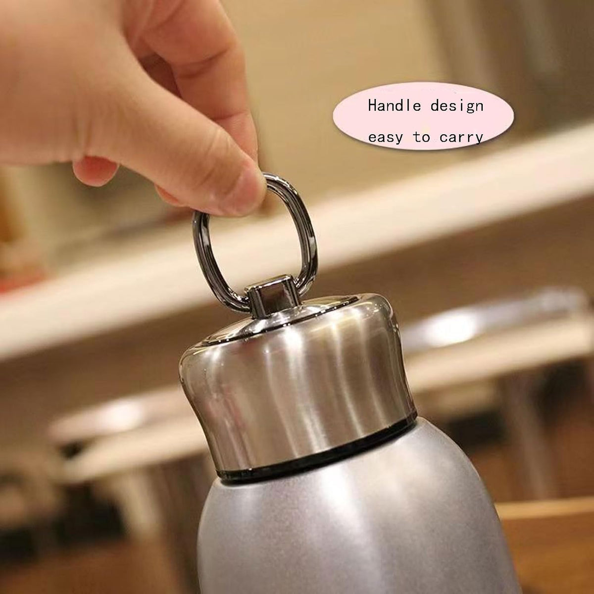 Mini Vacuum Insulated Tumbler Small Stainless Steel Thermal Bottle Water Flask Thermal Cups for Hot and Cold Drinks Travel Coffee Mug 10.2 oz/300ml Silver
