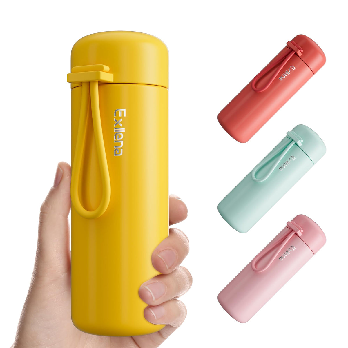 Exllena Mini Water Bottle 5oz, This is A EXTRA MINI Flask! Small Insulated Water Bottle for Hot&Cold Drinks, Water Bottle Purse with Carry Handle - 100% Leakproof Perfect for Travel...(Mint)