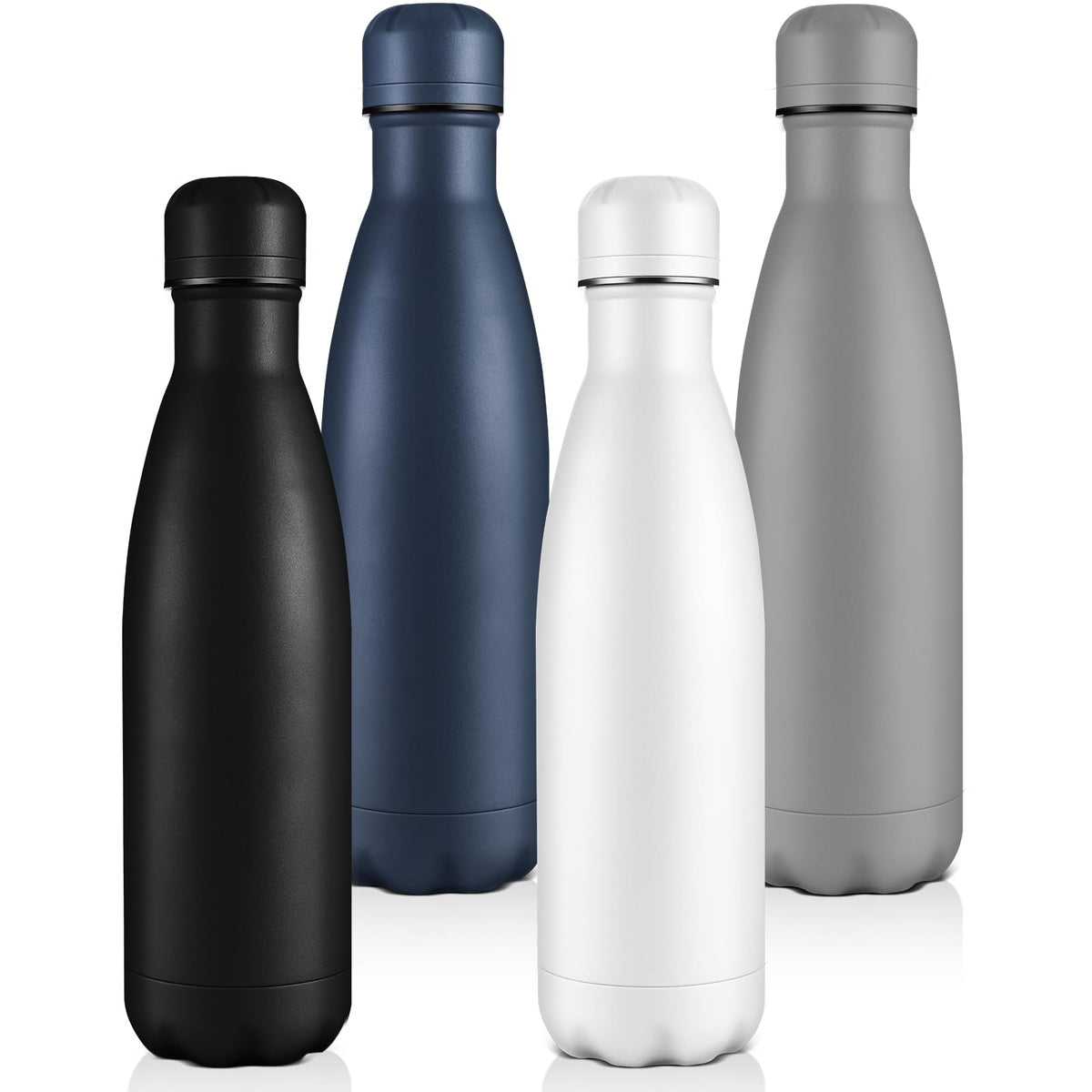 Volhoply 17oz Insulated Stainless Steel Water Bottle（Silver,1 Pack)