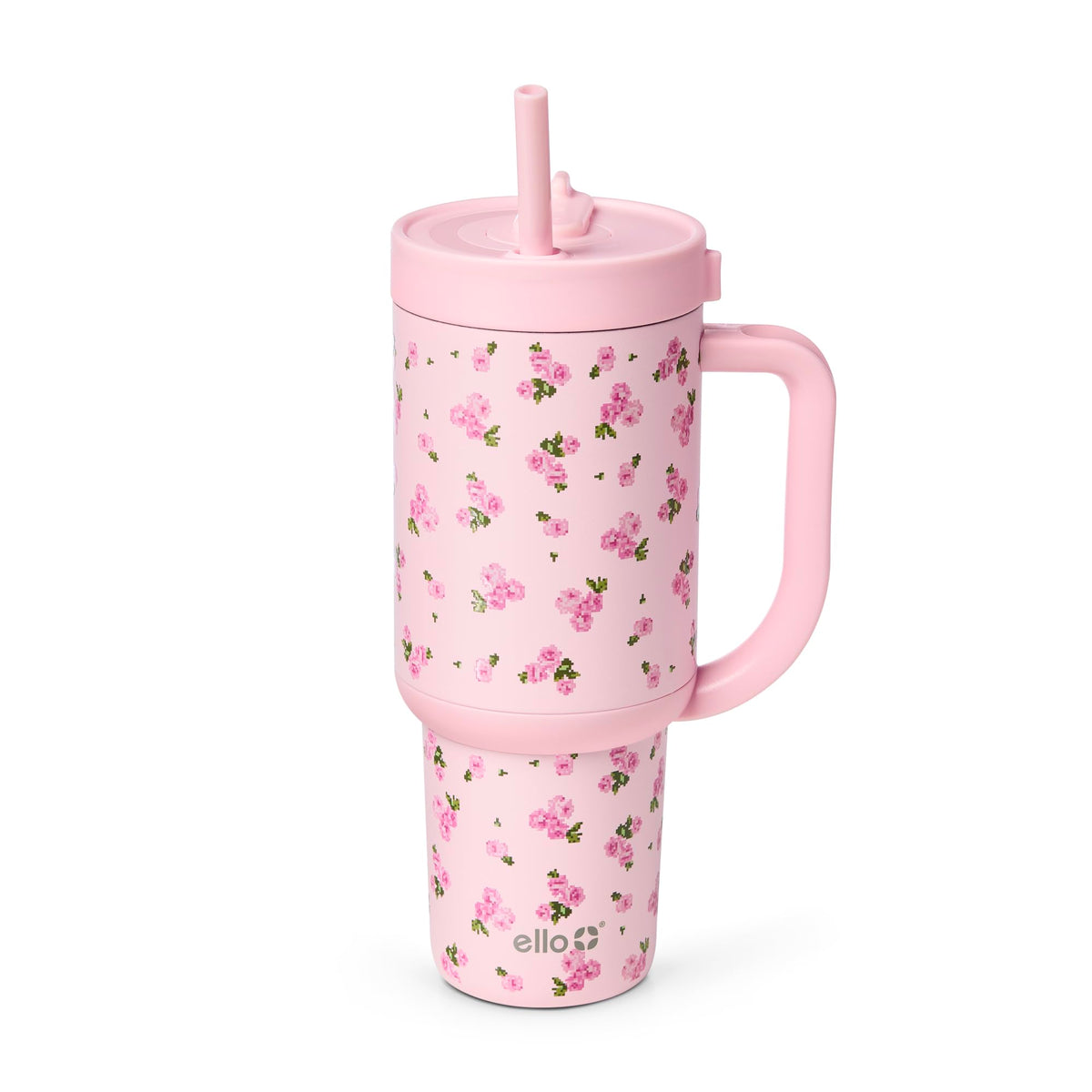 Ello Oasis 30oz Insulated Stainless Steel Tumbler with Straw, Daisies