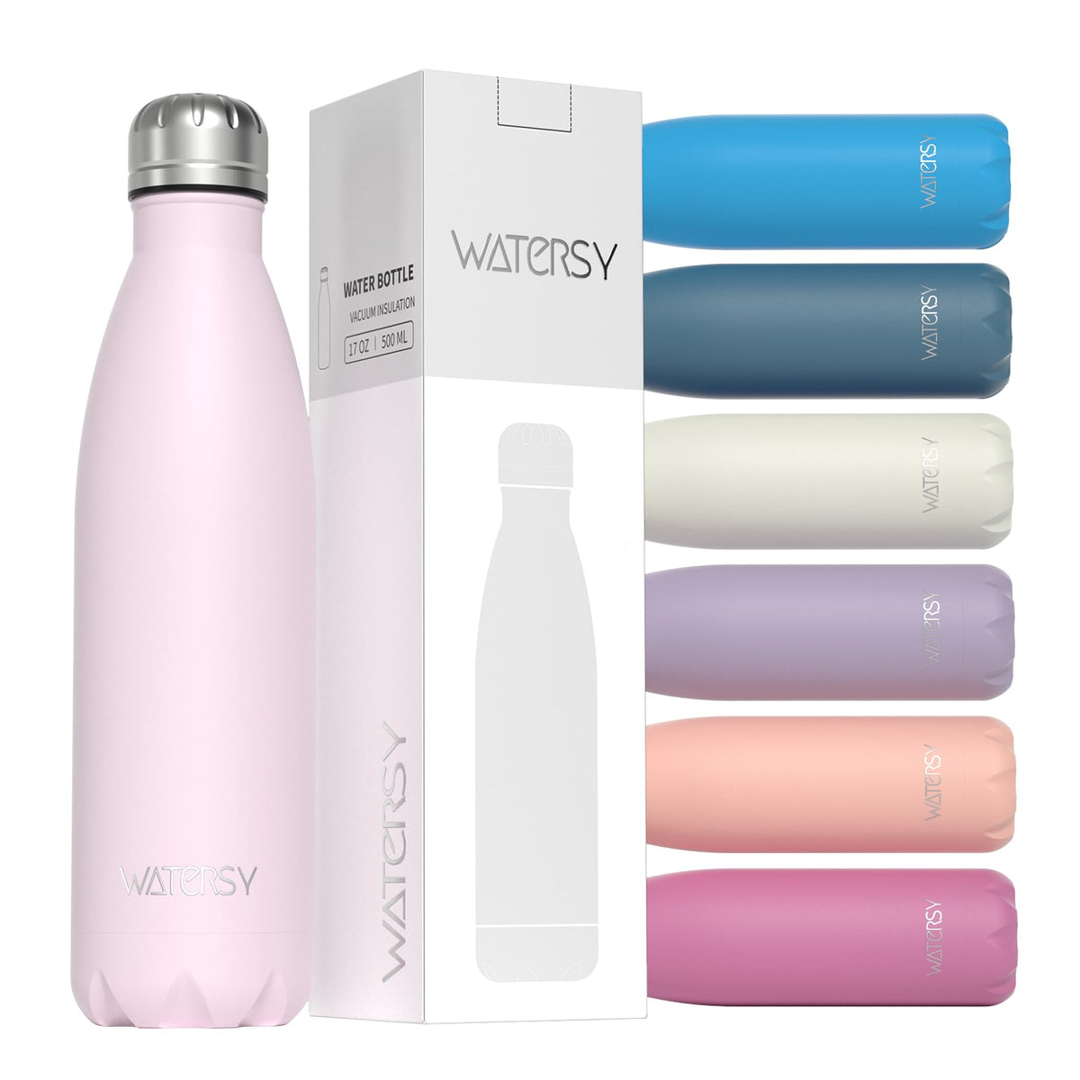WATERSY Stainless Steel water bottle,17oz Insulated Water Bottles