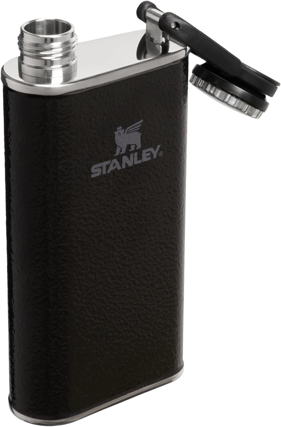 STANLEY Easy Fill Flask, 8 oz, Hammertone Black