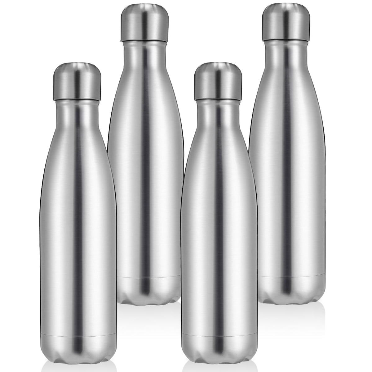 Volhoply 17oz Insulated Stainless Steel Water Bottle（Silver,1 Pack)