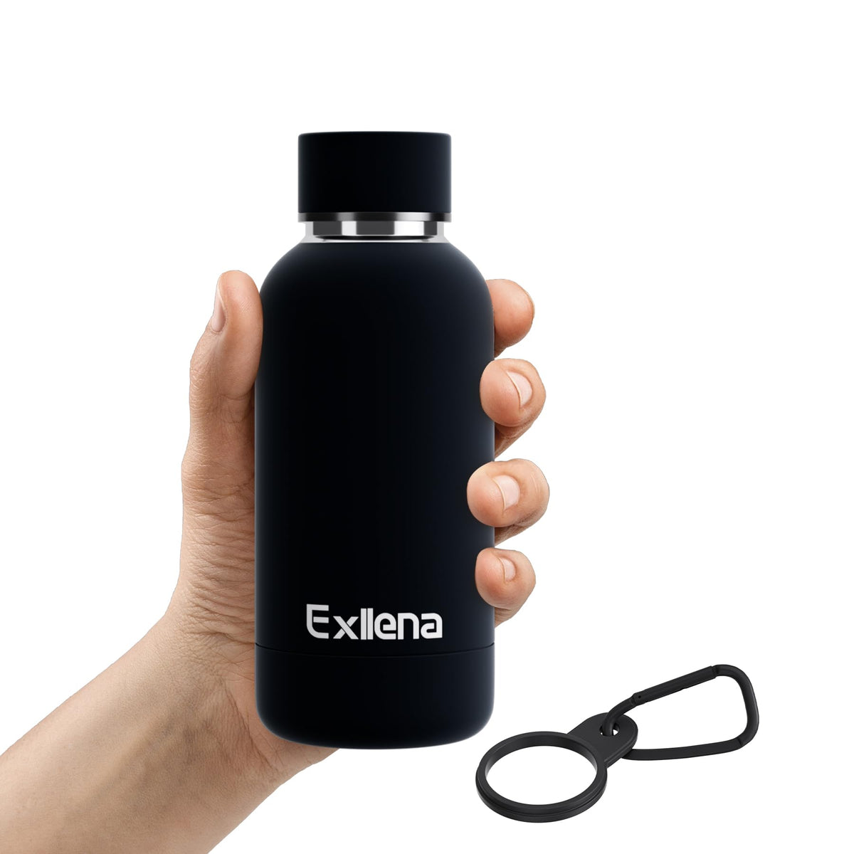 Exllena Small Water Bottle 12oz with Clip, Double Wall Stainless Steel Vacuum Small Insulated Water Bottle Keeps Drinks Cold 24 Hrs/Hot 12 Hrs for Kids Handbag School BPA Free (Mint)
