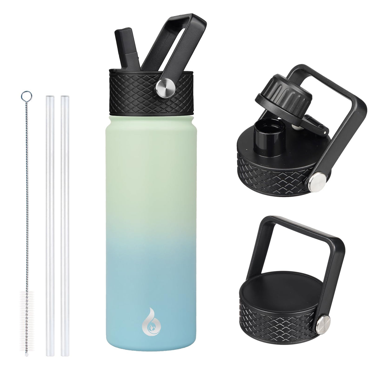 BJPKPK 64oz Insulated Water Bottle, Half Gallon Water Jug with Straw Lid