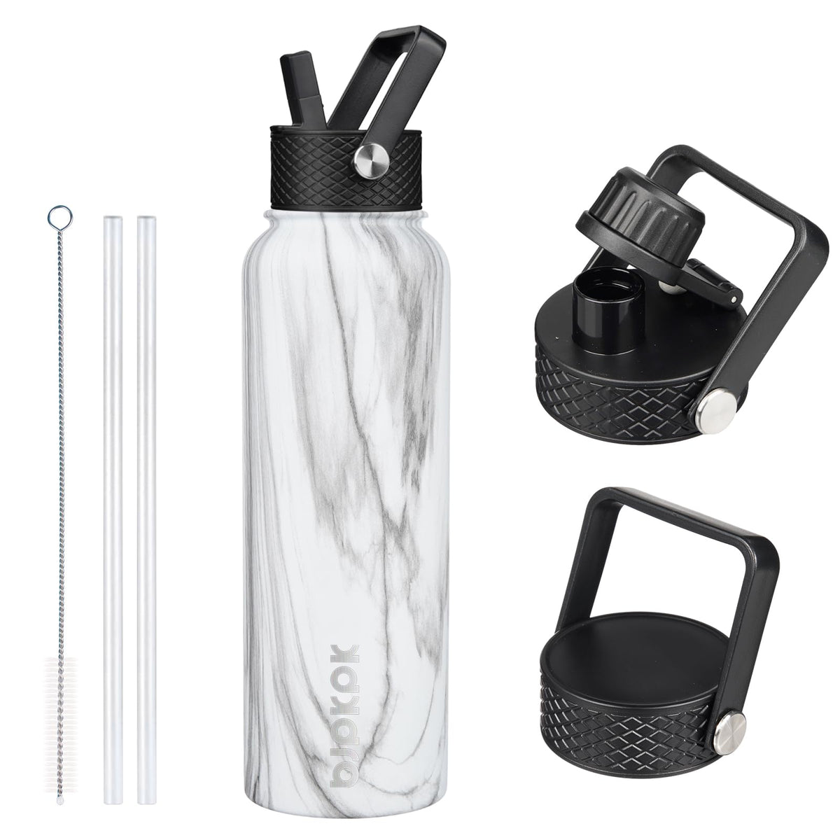 BJPKPK 64oz Insulated Water Bottle, Half Gallon Water Jug with Straw Lid