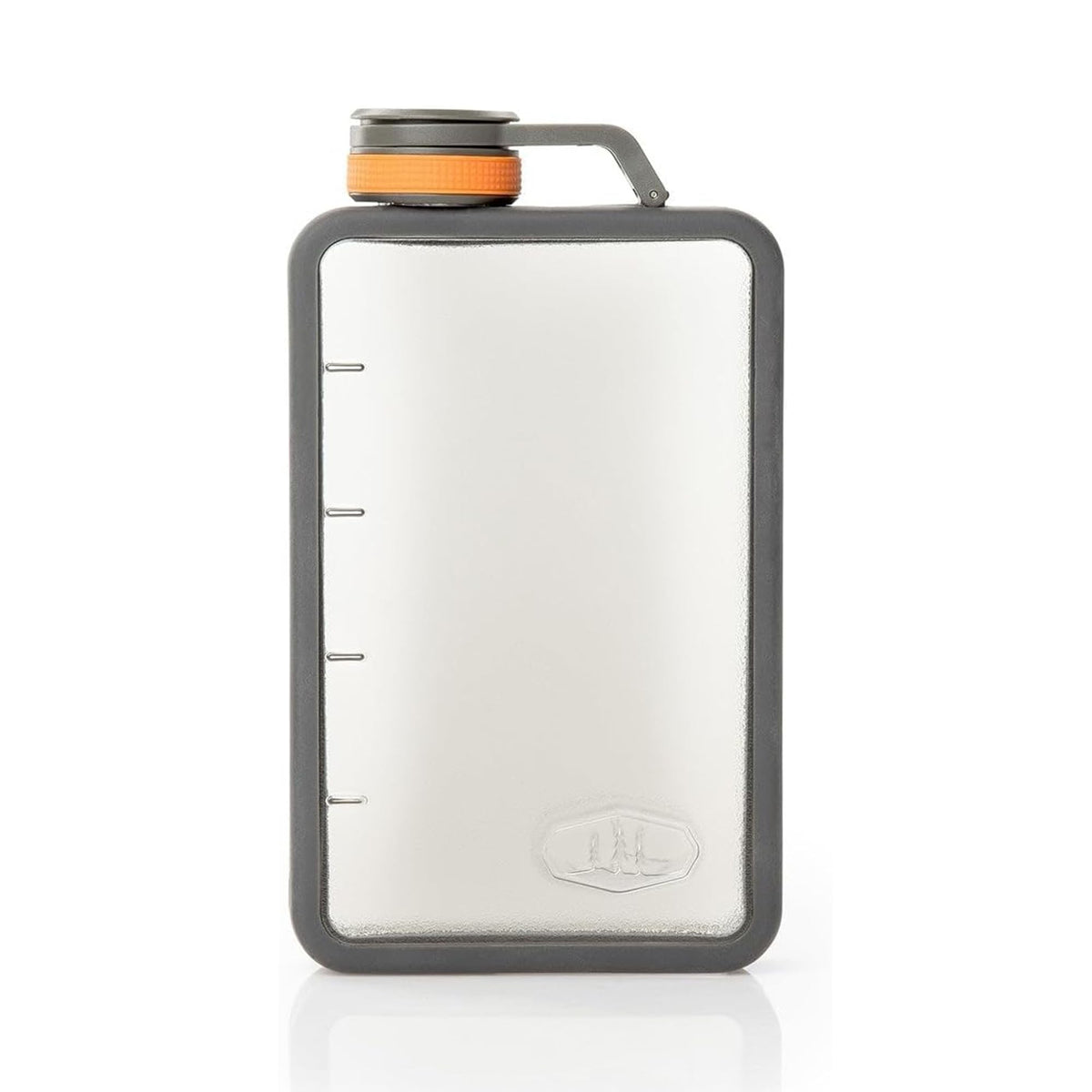 GSI Outdoors Boulder Flask, Shatter-Resistant, Leakproof Hip Flask with Clear Body & Silicone Grip, BPA-Free Bottle for Hiking, Camping & Travel