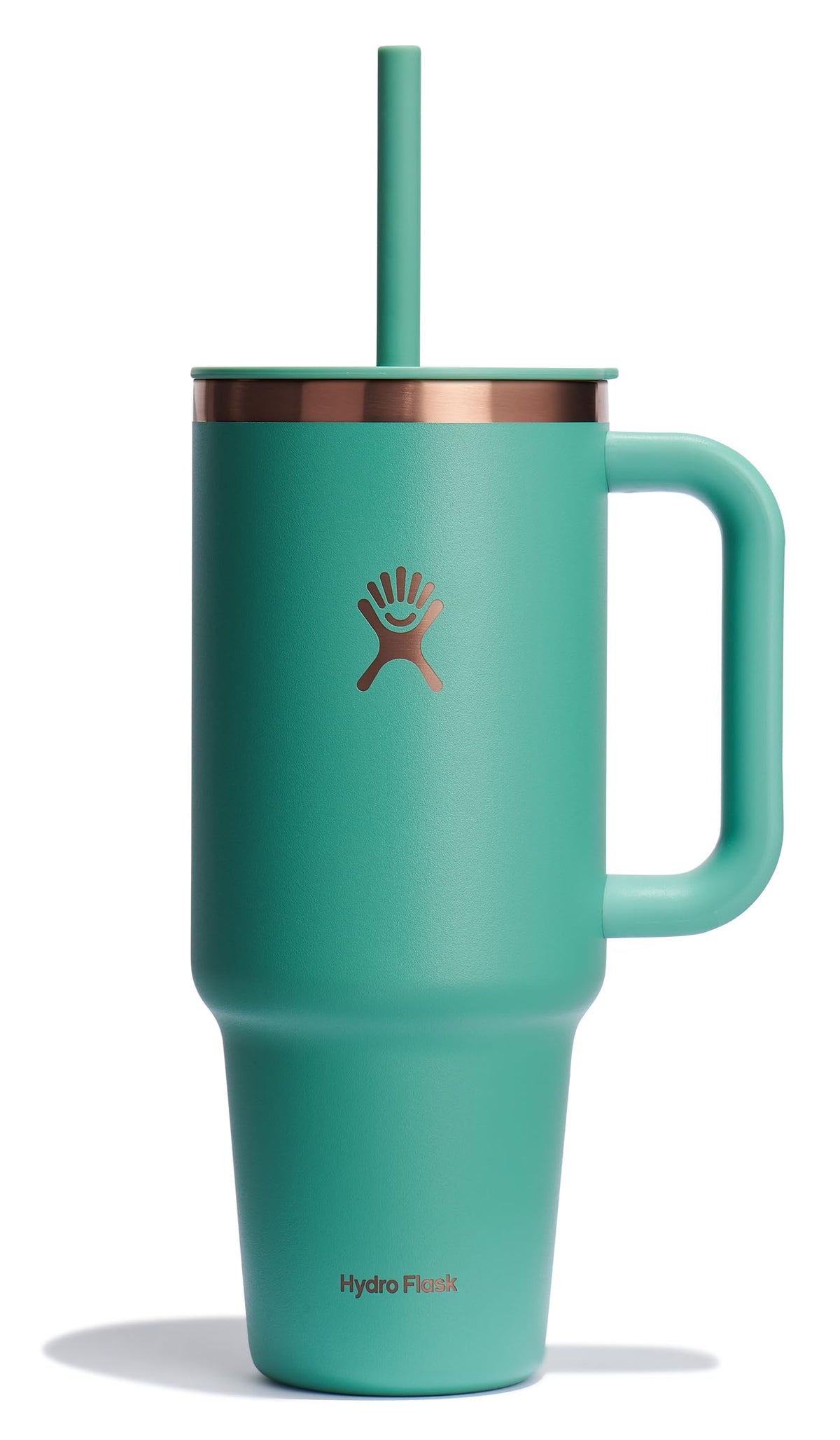 Hydro Flask Travel Tumbler with Handle, Lid and Straw - Insulated Stainless Steel in 40 Oz Trillium