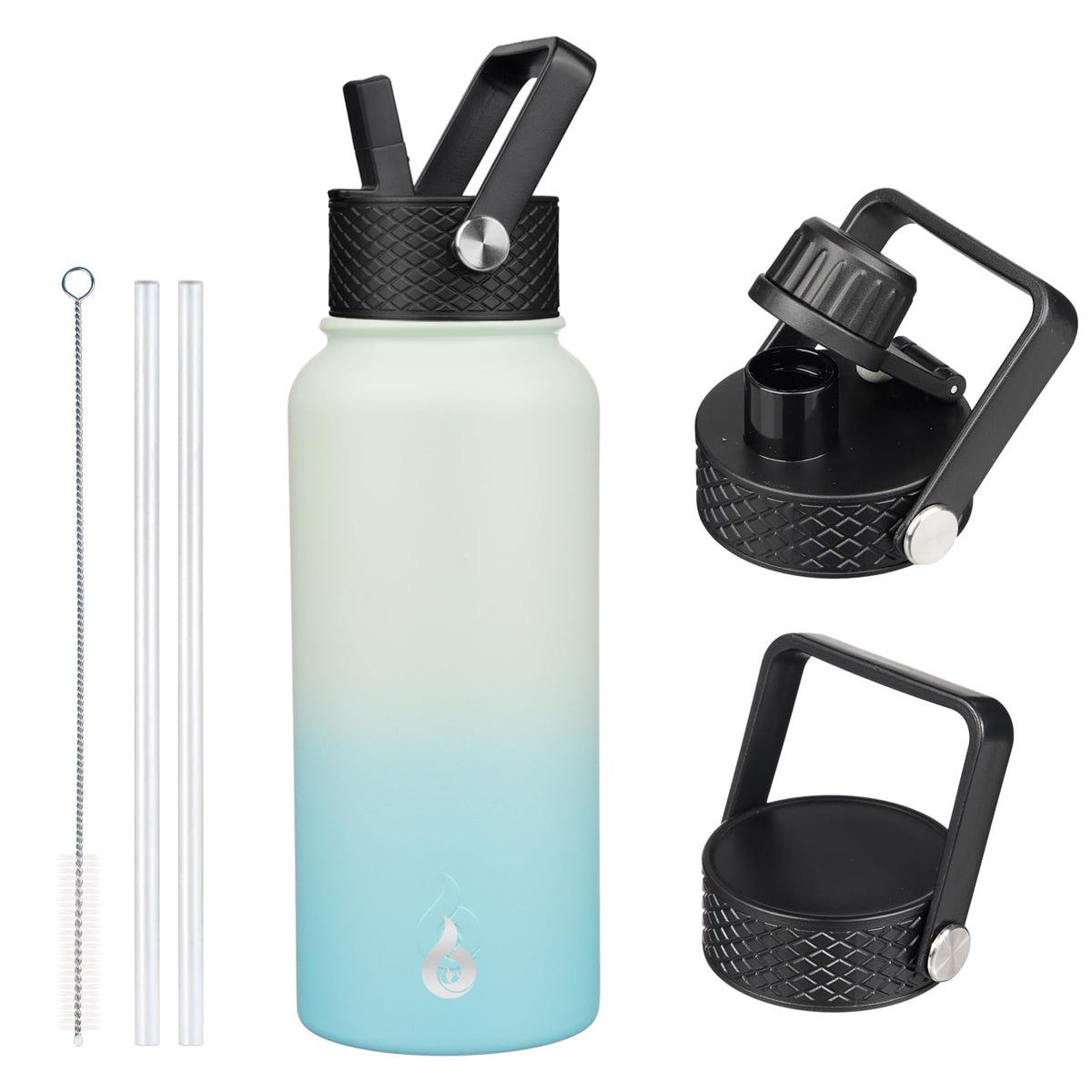 BJPKPK 64oz Insulated Water Bottle, Half Gallon Water Jug with Straw Lid