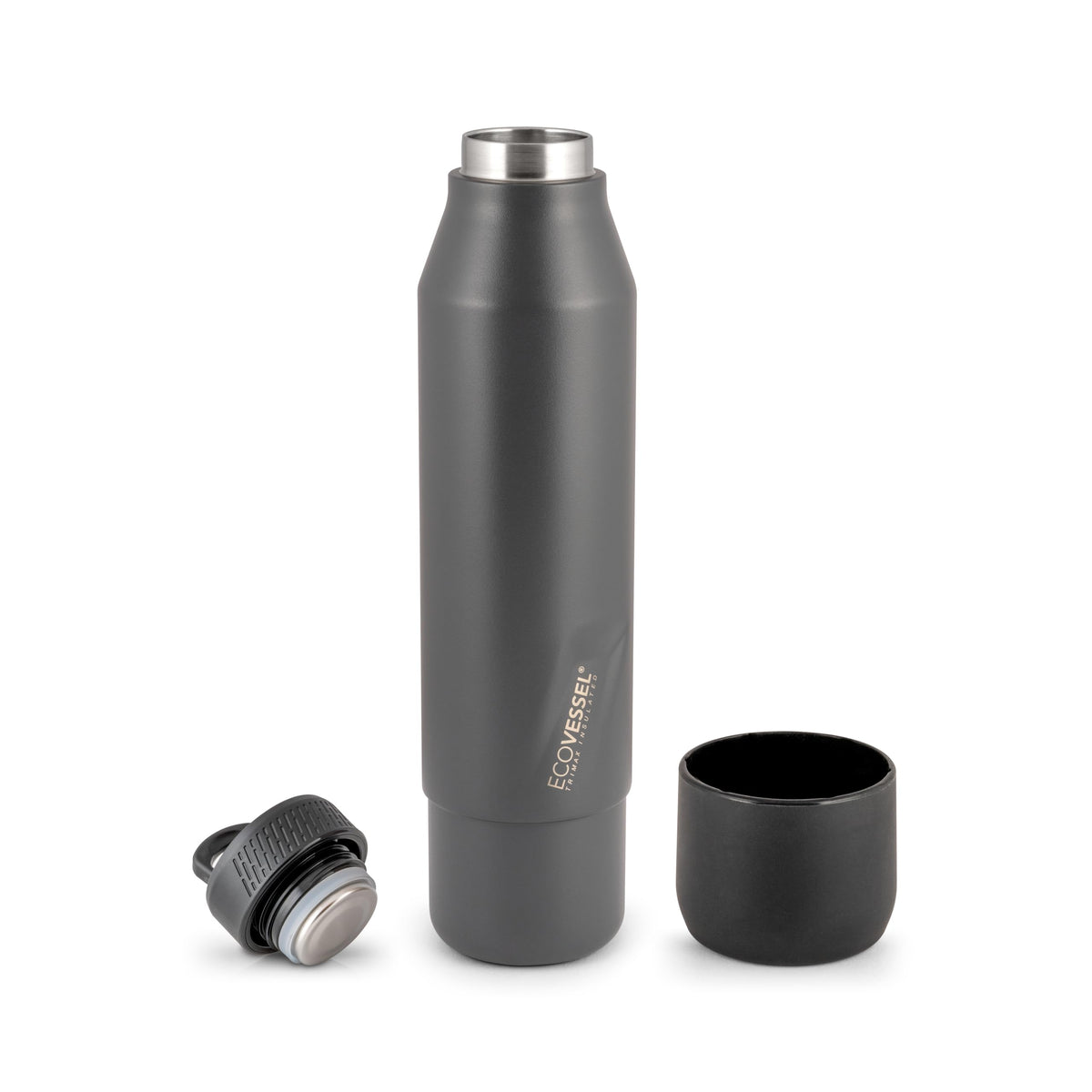 EcoVessel Flask with Removable Shot Cup 8 oz Insulated Orange