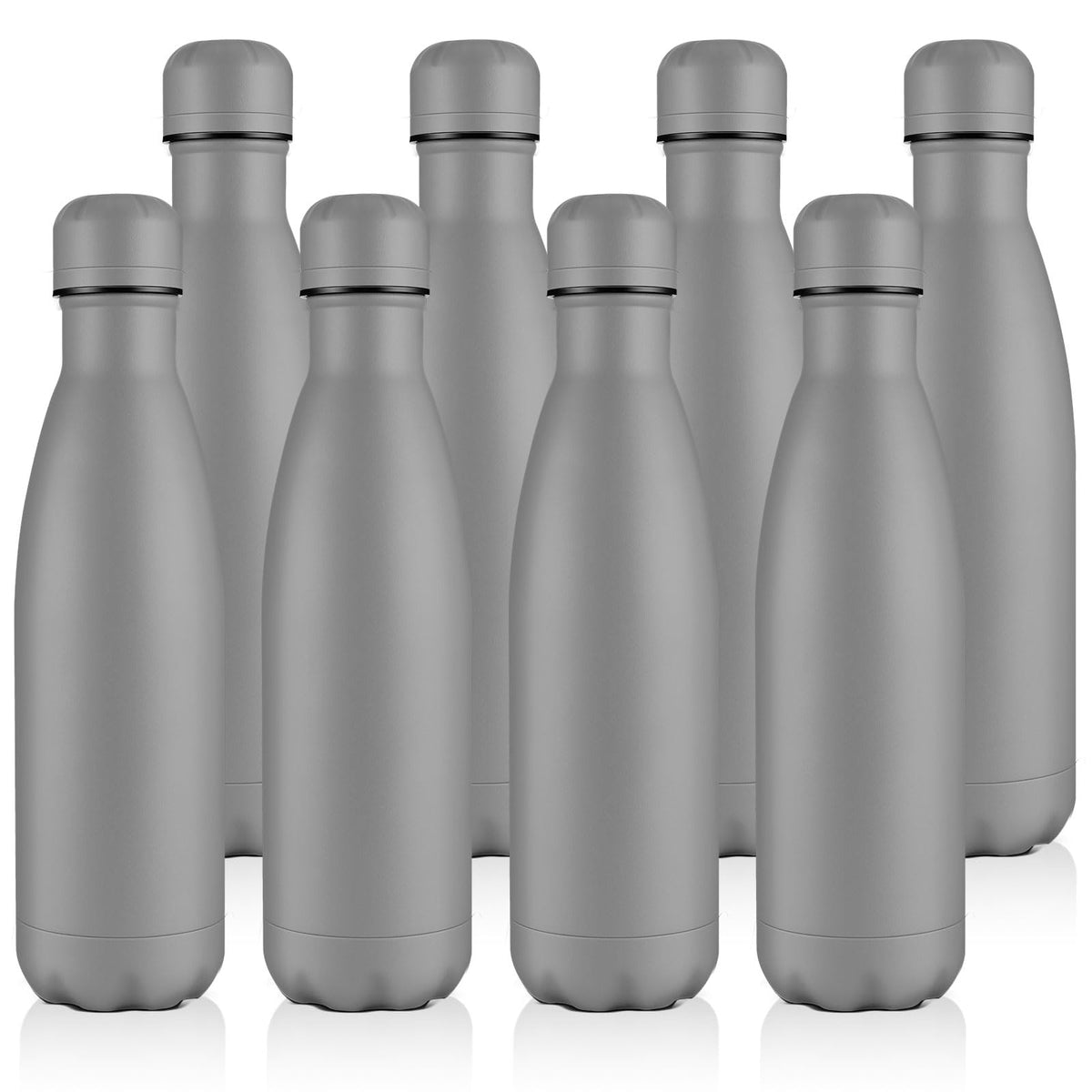 Volhoply 17oz Insulated Stainless Steel Water Bottle（Silver,1 Pack)