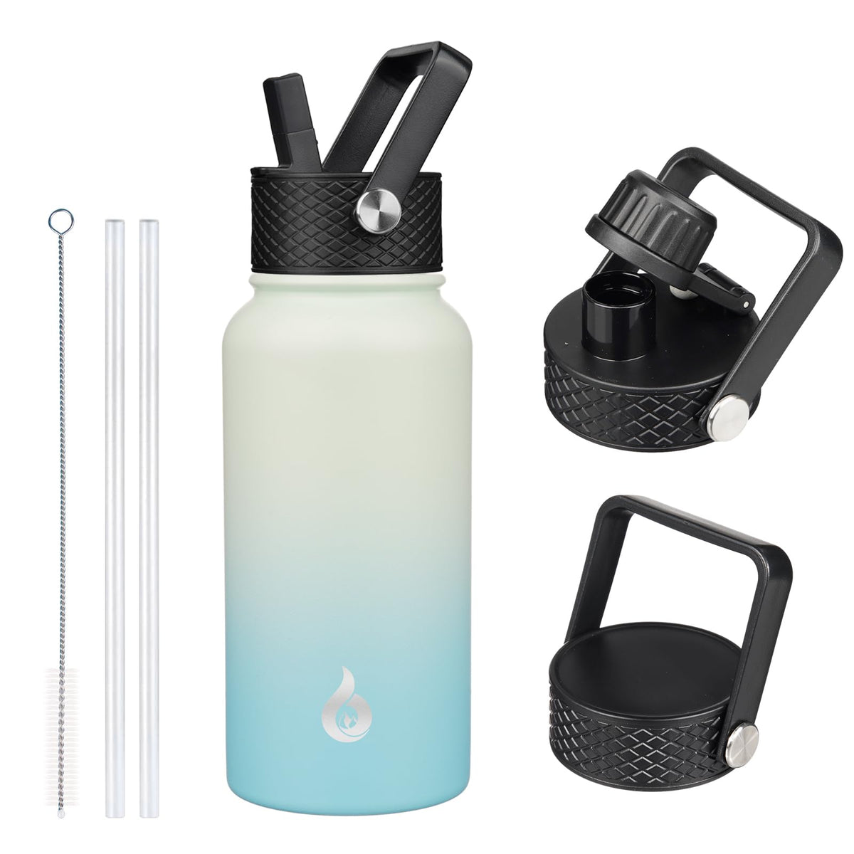 BJPKPK 64oz Insulated Water Bottle, Half Gallon Water Jug with Straw Lid