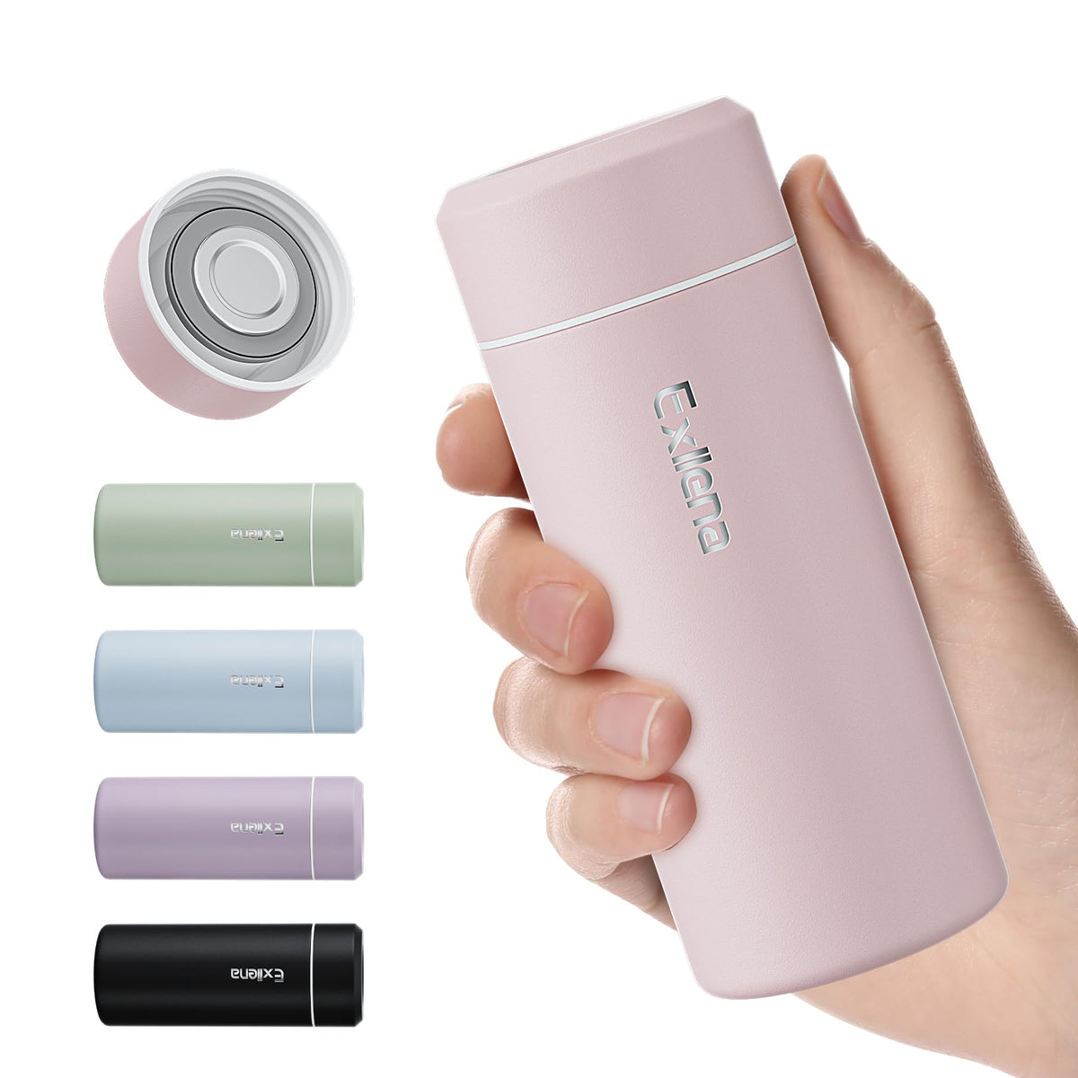 【Upgraded】Exllena Small Insulated Water Bottle 8 oz/250ml– Mini Insulated Water Bottle for Hot & Cold Drinks, Perfect Small Flask for Travel, Purse...(Lake Blue)