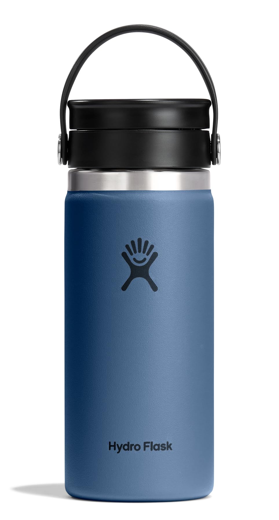 Hydro Flask Water Bottle - Insulated Stainless Steel - Wide Mouth Flex Sip Lid, Non Spill, Leakproof and Refillable in 16 Oz White