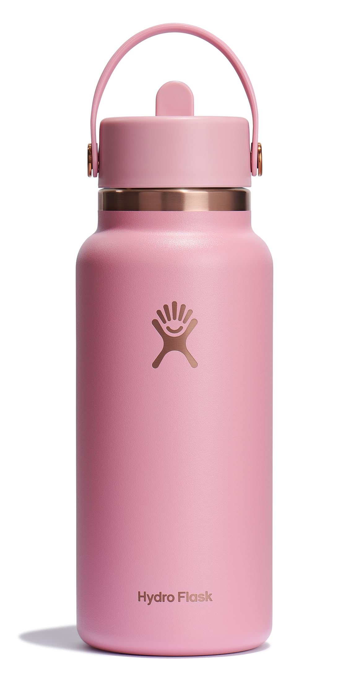 Hydro Flask Water Bottle - Insulated Stainless Steel - Wide Straw Lid, Non Spill, Leakproof in 24 Oz Ivory