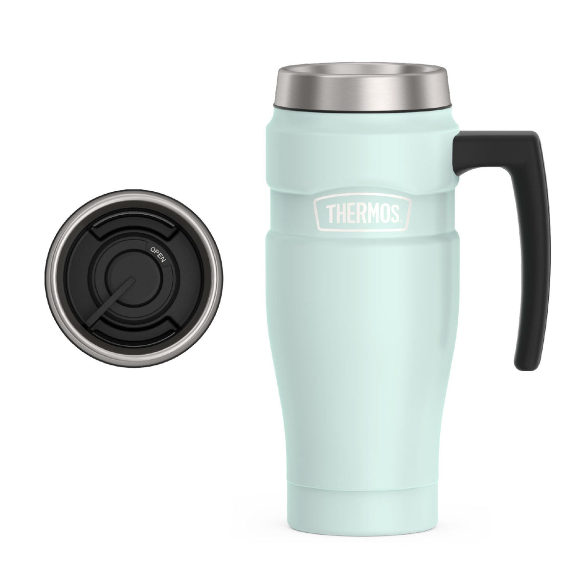 THERMOS Stainless King Vacuum-Insulated Travel Tumbler, 16 Ounce, Matte Steel