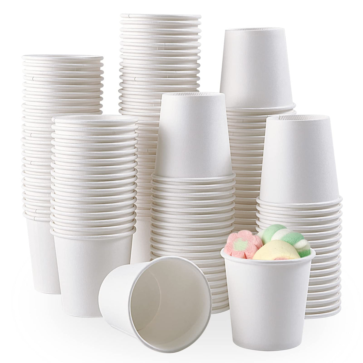 TV TOPVALUE 5 oz Paper Cups, 600 Count Disposable Bathroom Cups Bulk,White