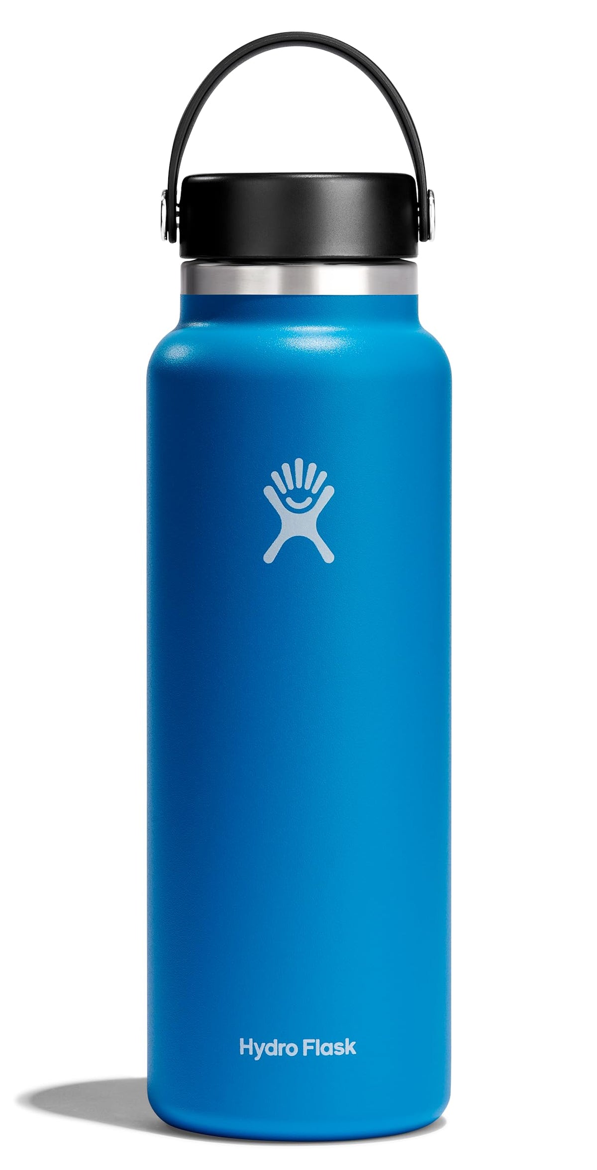 Hydro Flask Water Bottle - Insulated Stainless Steel - Wide Mouth Flex Lid, Non Spill, Leakproof and Refillable in 32 Oz Harbor Blue