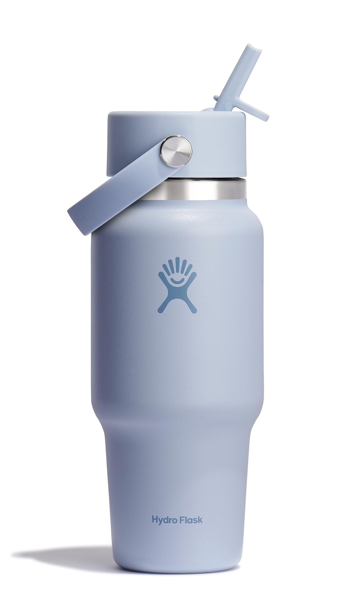 Hydro Flask Travel Water Bottle - Insulated Stainless Steel - Wide Straw Lid, Non Spill, Leakproof in 32 Oz Sandpiper