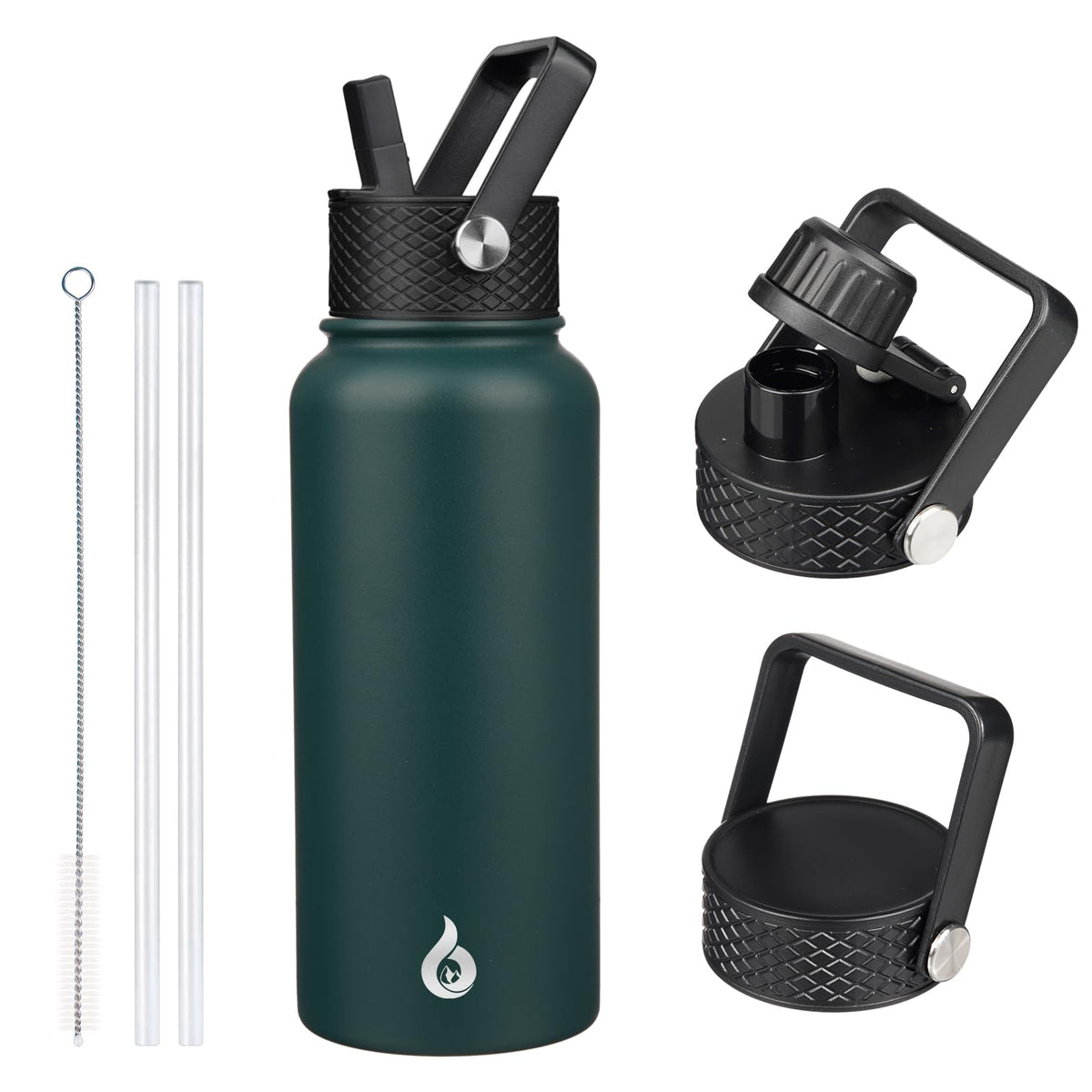BJPKPK 64oz Insulated Water Bottle, Half Gallon Water Jug with Straw Lid