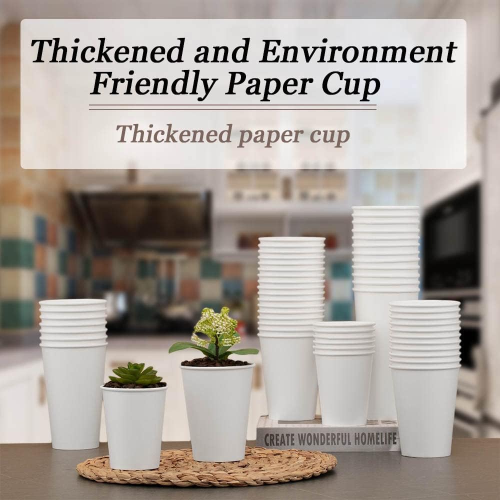 Lamosi 300 Pack Paper Cups 8 oz, Disposable Coffee Cups, Paper Coffee Cups