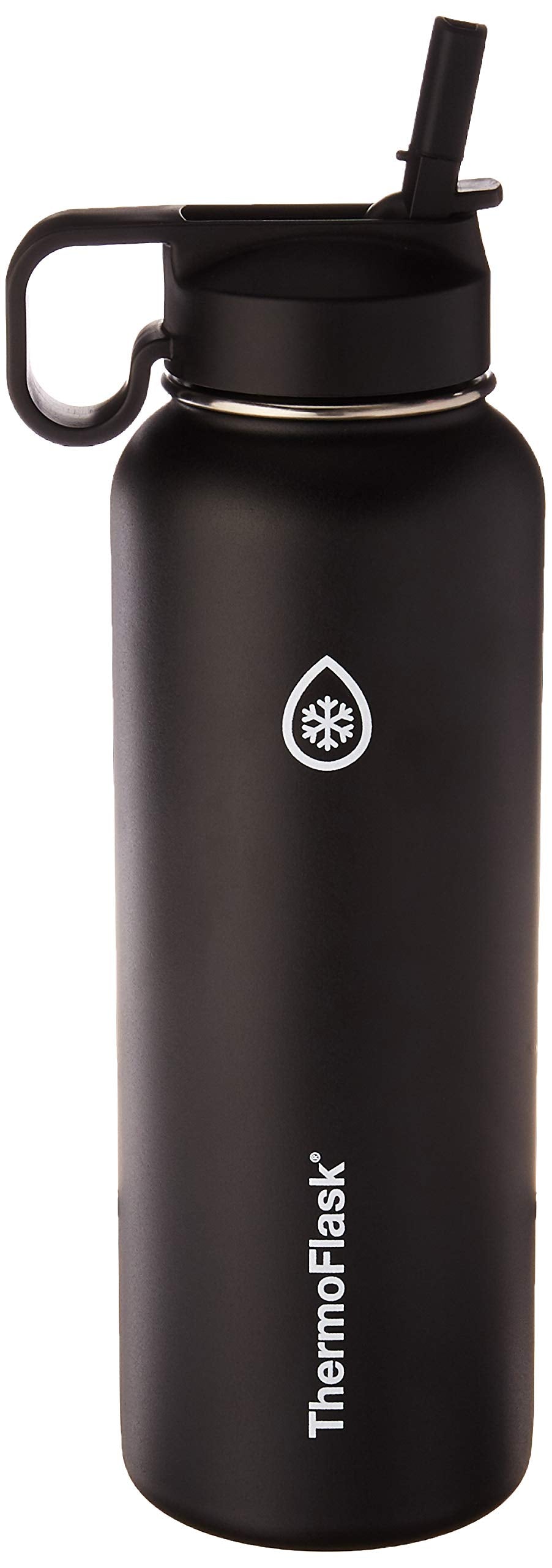 ThermoFlask 24 oz Double Wall Vacuum Insulated Stainless Steel Water Bottle - Reusable with Leakproof Chug & Straw Lids - Keeps Drinks Cold 24 hr/Hot 12 hr - Easy Maintenance - Gym/On-the-Go, Plum