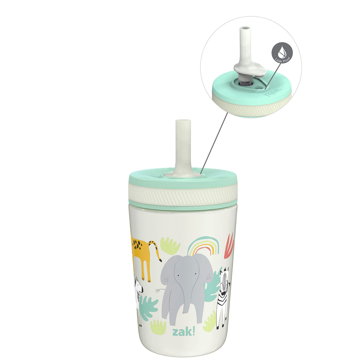 Zak Designs Spaceships Kelso 12oz Stainless Steel Leak-Proof Toddler Cup