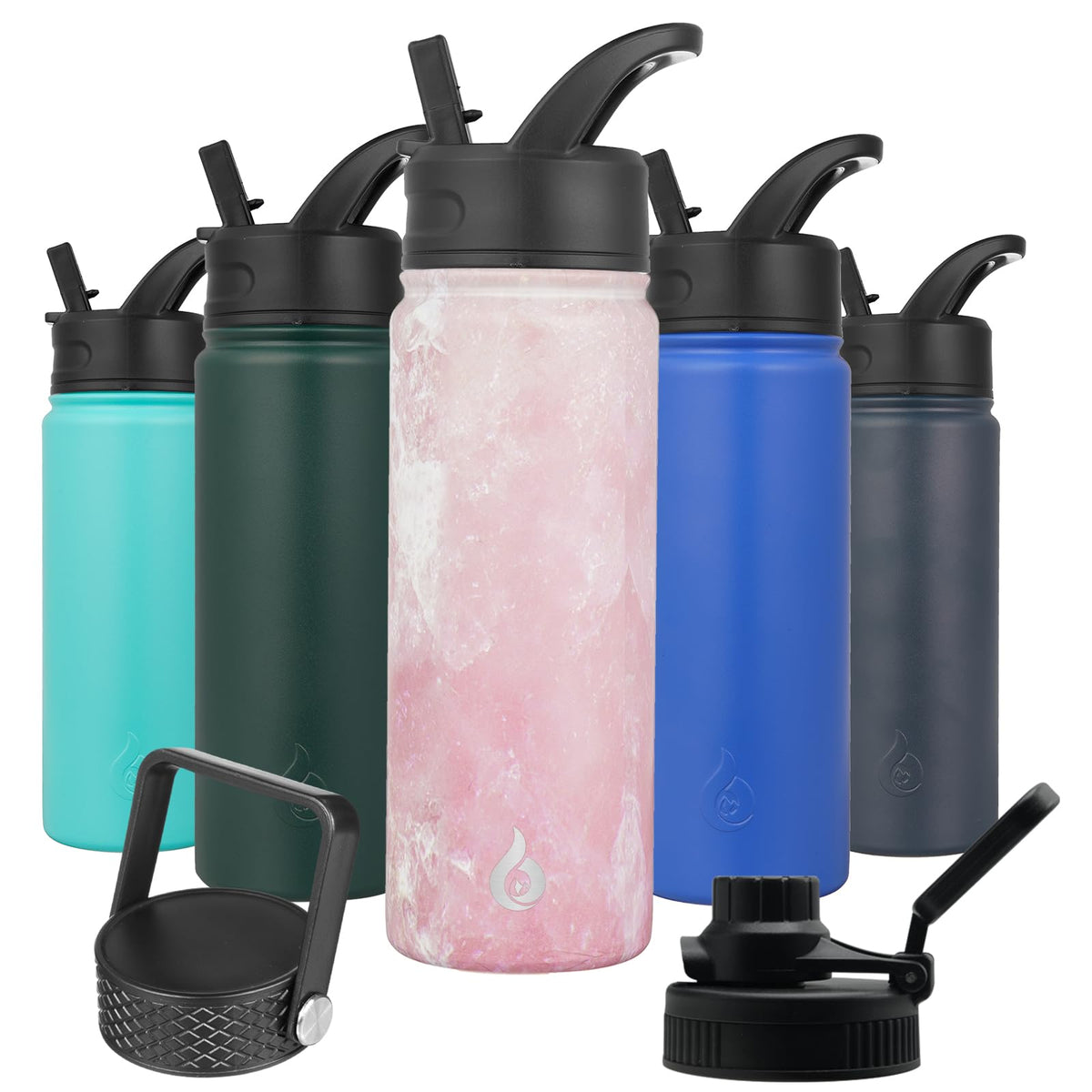 BJPKPK 64oz Insulated Water Bottle, Half Gallon Water Jug with Straw Lid