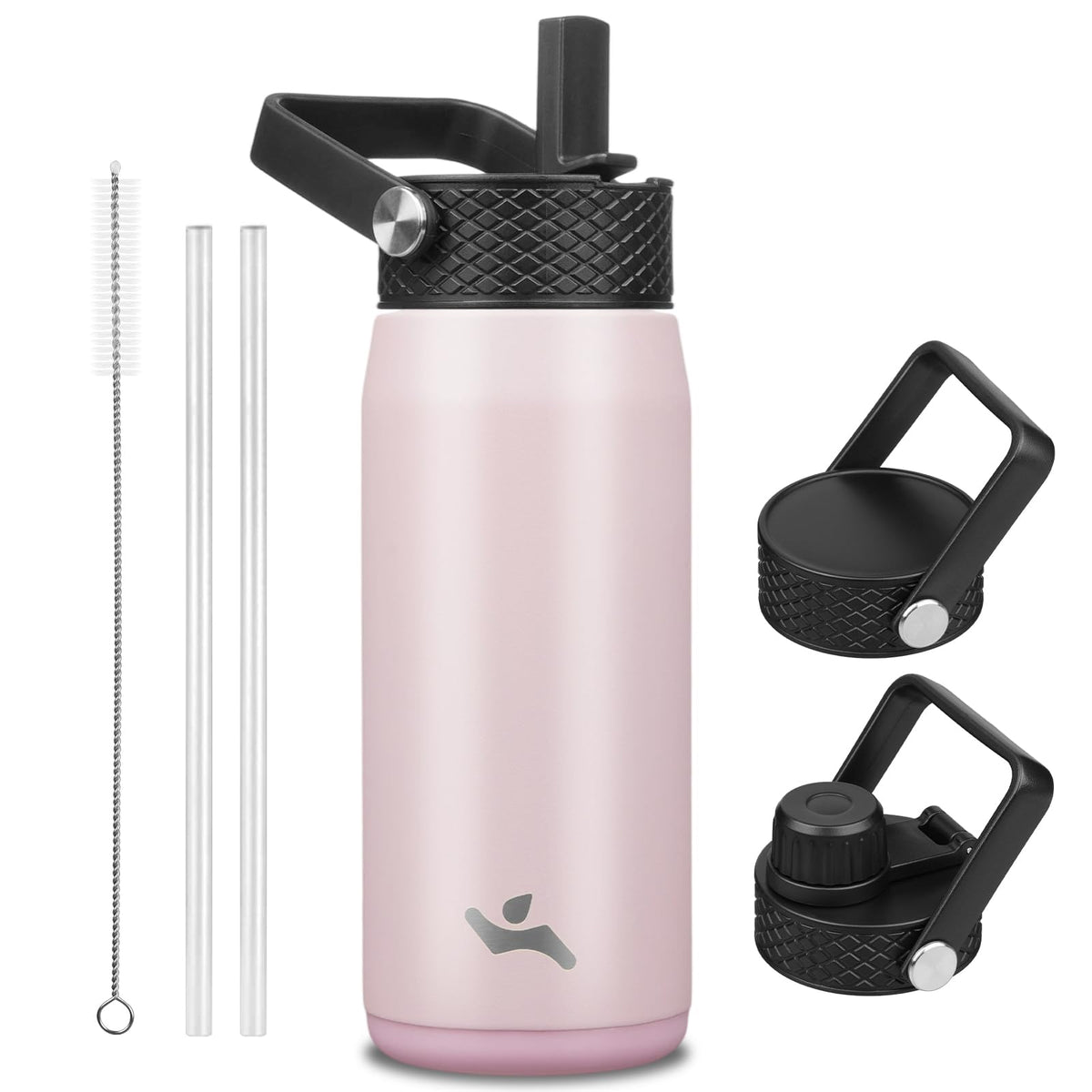 Konokyo 22 oz Insulated Stainless Steel Water Bottle with Straw Lid