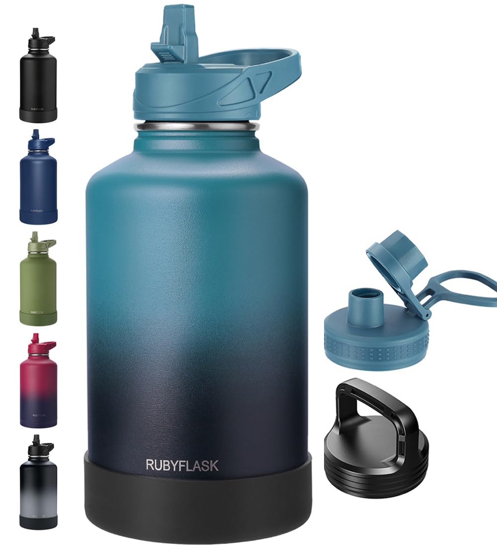 RUBYFLASK 32 oz Insulated Stainless Steel Water Bottle with Straw