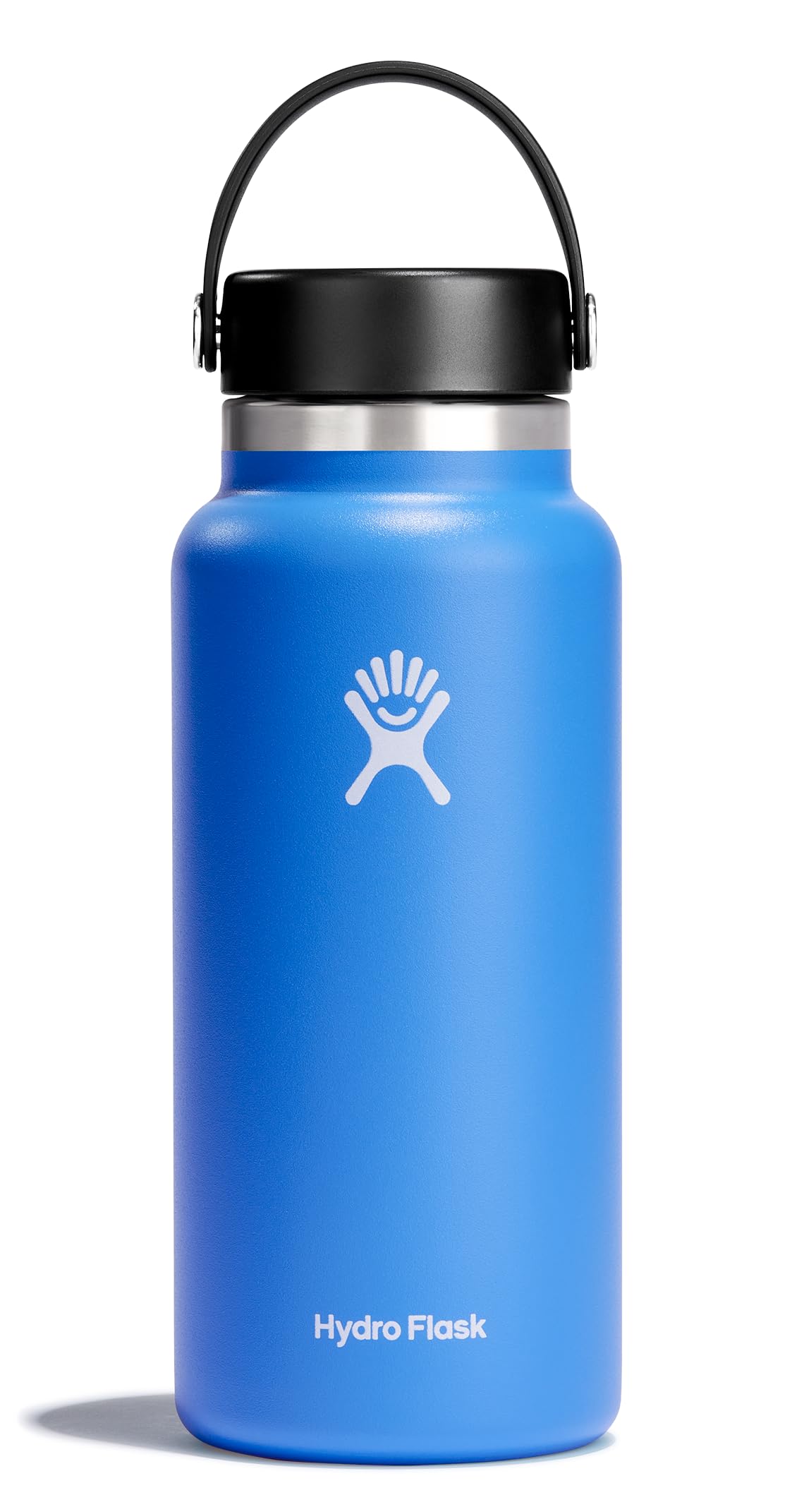 Hydro Flask Water Bottle - Insulated Stainless Steel - Wide Mouth Flex Lid, Non Spill, Leakproof and Refillable in 20 Oz Harbor Blue