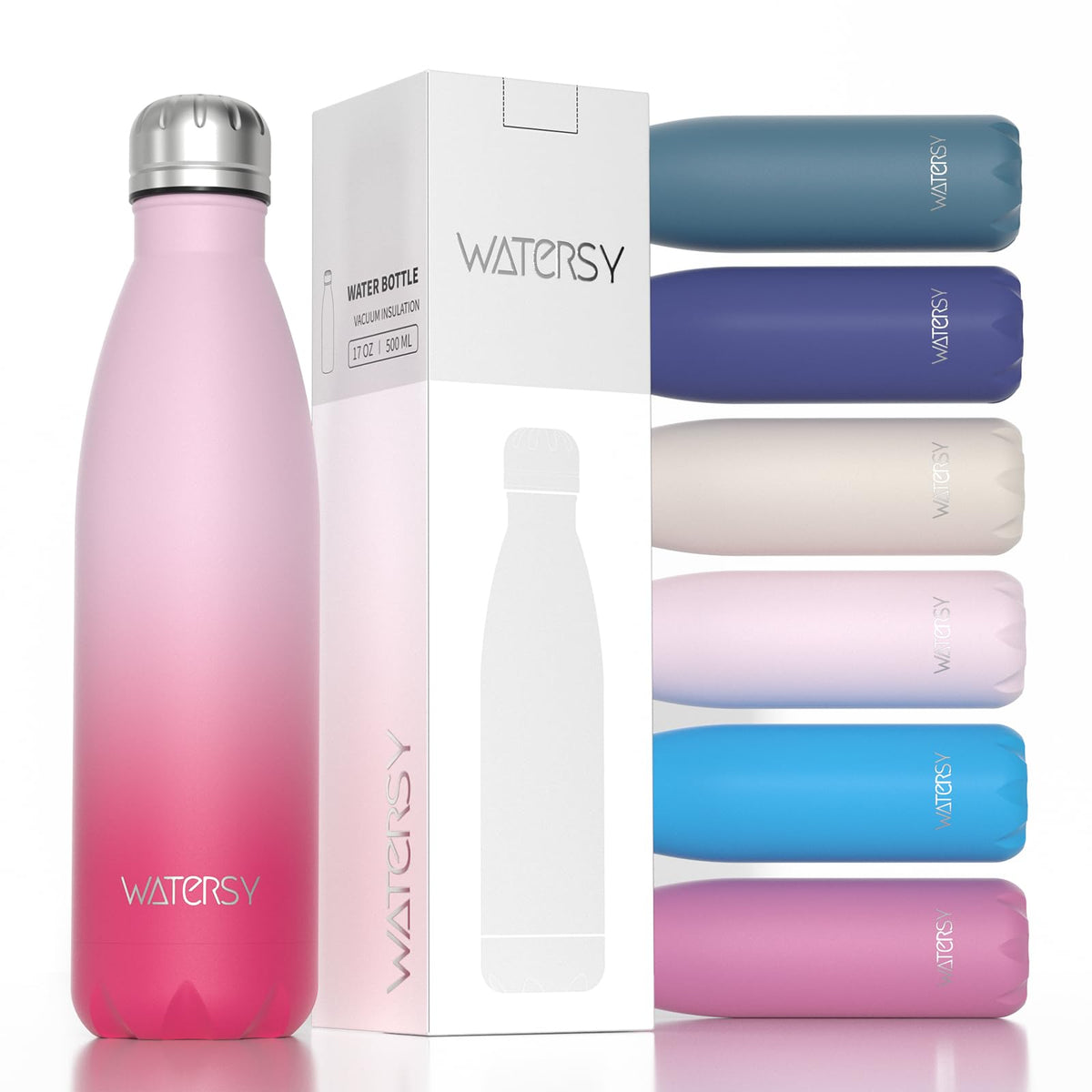 WATERSY Stainless Steel water bottle,17oz Insulated Water Bottles