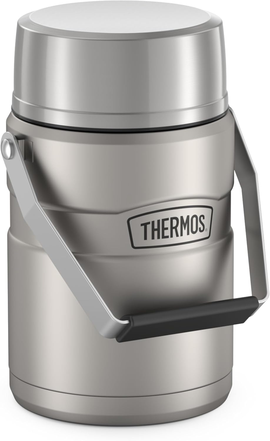 THERMOS Stainless King Food Jar with Handle, 47oz, Matte Stainless Steel