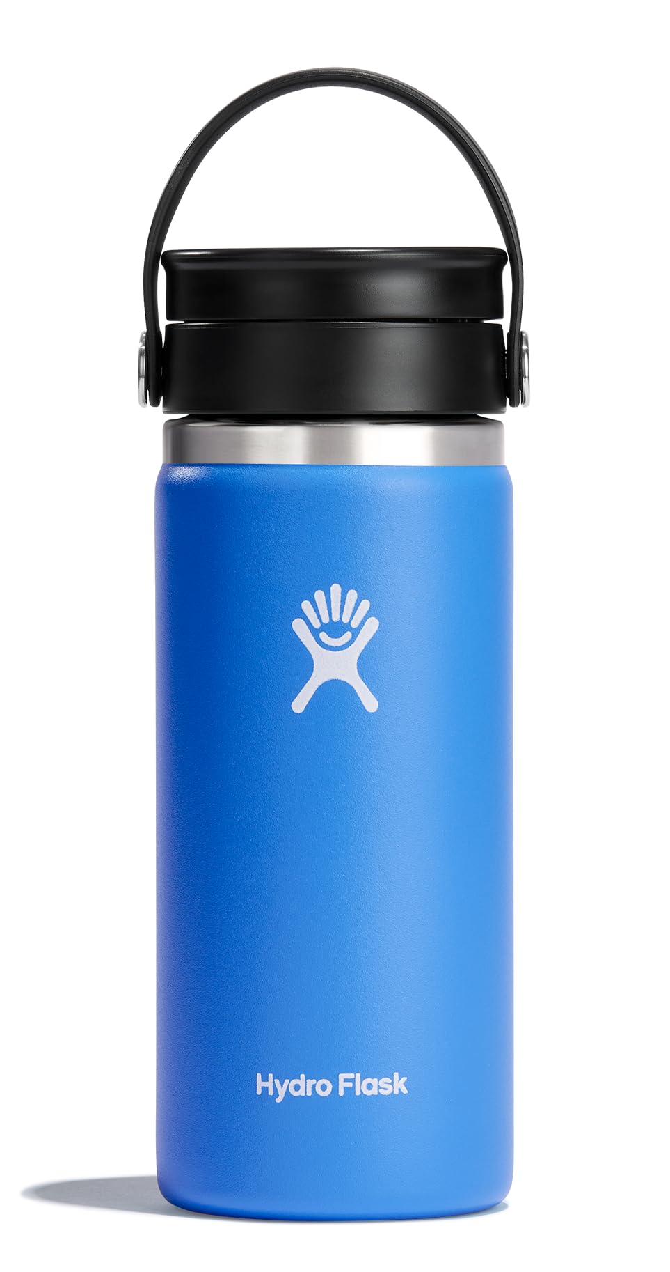 Hydro Flask Water Bottle - Insulated Stainless Steel - Wide Mouth Flex Sip Lid, Non Spill, Leakproof and Refillable in 16 Oz White