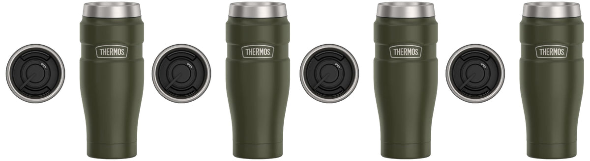 THERMOS Stainless King Vacuum-Insulated Travel Tumbler, 16 Ounce, Matte Steel