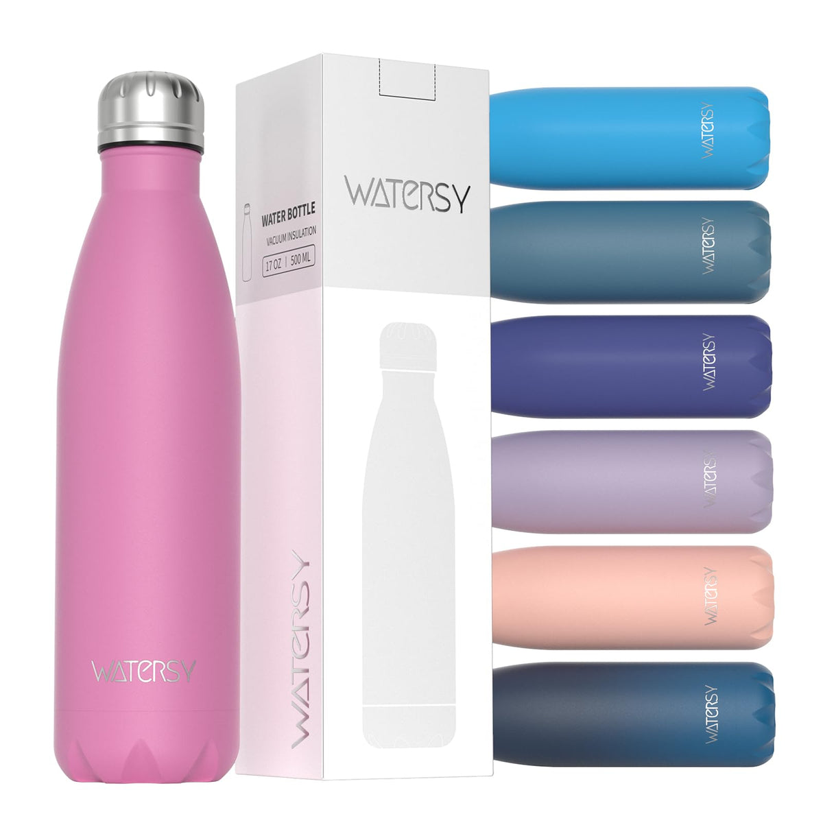 WATERSY Stainless Steel water bottle,17oz Insulated Water Bottles
