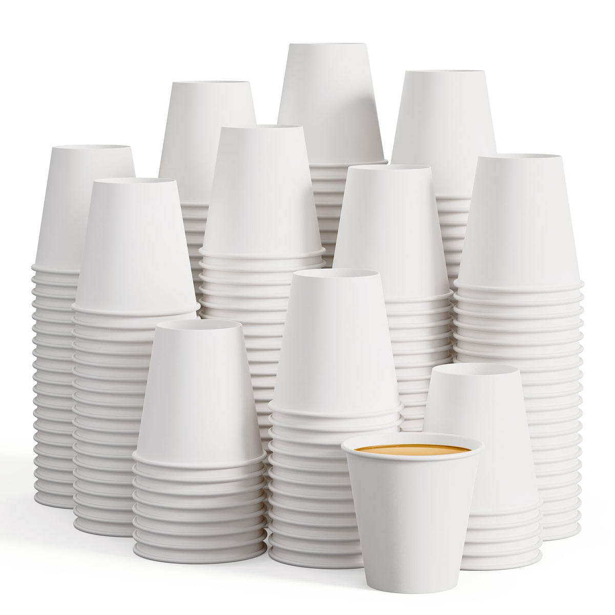 LITOPAK 400 Pack 8 oz Paper Cups, White Disposable Coffee Cups