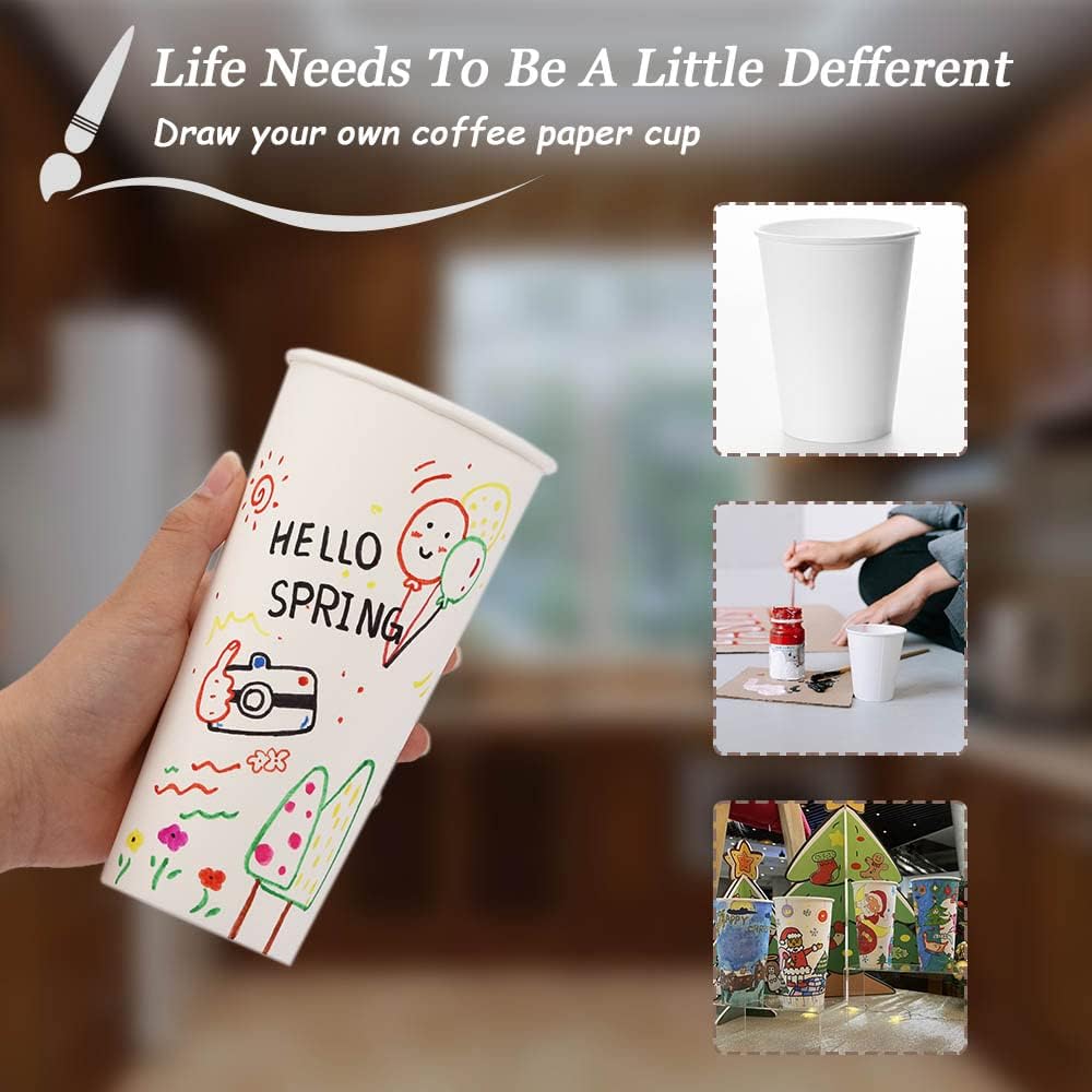 Lamosi 300 Pack Paper Cups 8 oz, Disposable Coffee Cups, Paper Coffee Cups