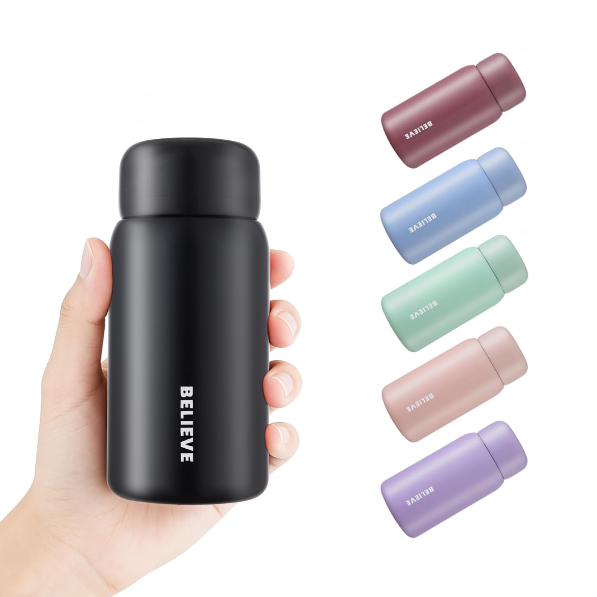 7oz Mini Insulated Water Bottle, Leak-Proof Pocket Size Flask for Hot & Cold Drinks, Portable Small Coffee Cup for Women, Kids, Travel, School & Office