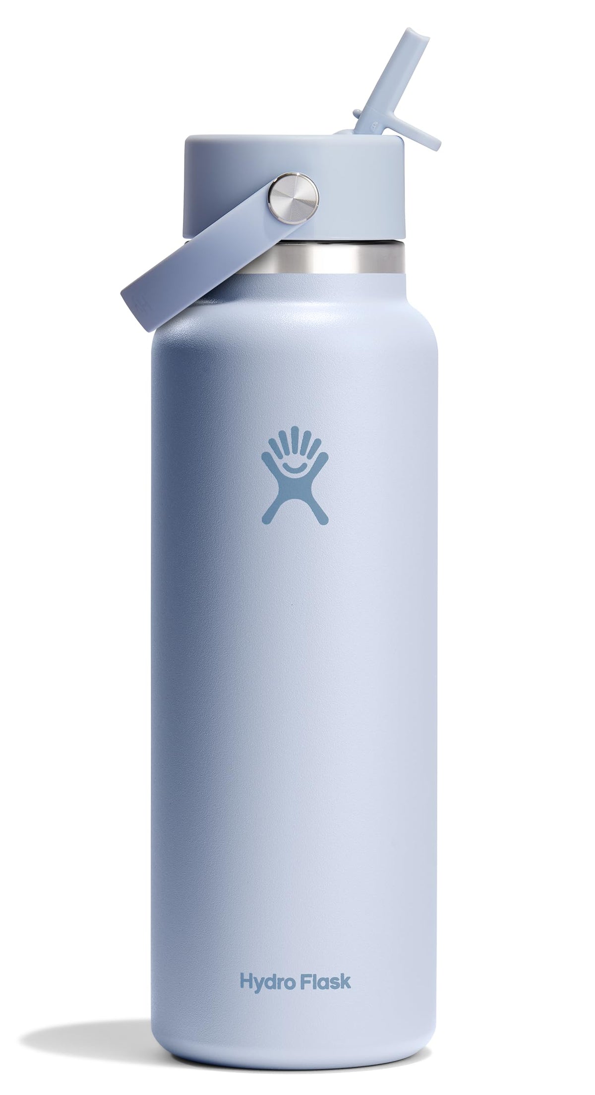 Hydro Flask Water Bottle - Insulated Stainless Steel - Wide Mouth Flex Straw Lid, Non Spill, Leakproof and Refillable in 32 Oz Botanical Bliss Agave
