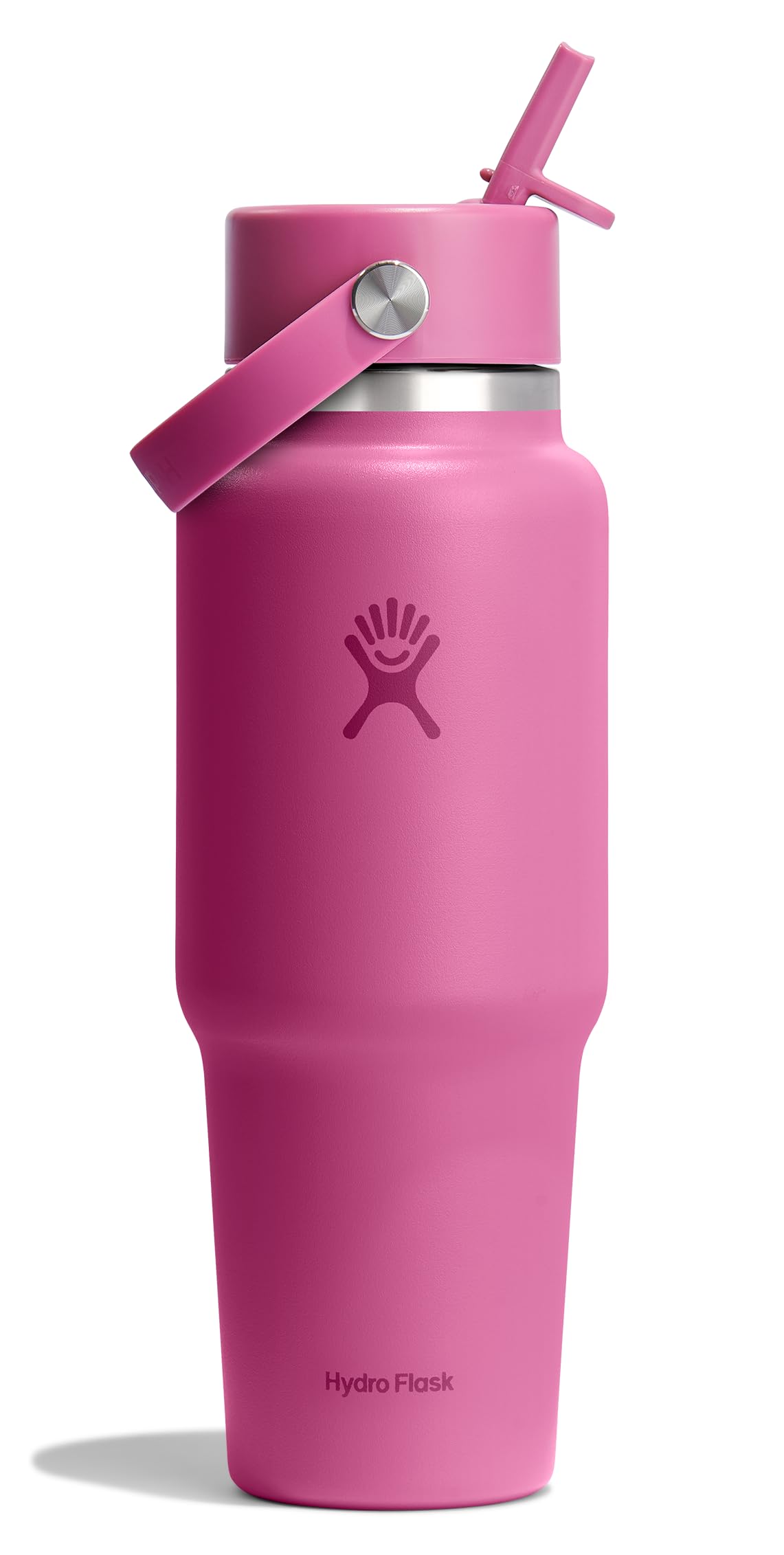 Hydro Flask Travel Water Bottle - Insulated Stainless Steel - Wide Straw Lid, Non Spill, Leakproof in 32 Oz Sandpiper