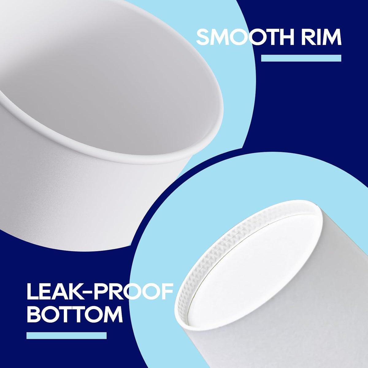 LITOPAK 400 Pack 8 oz Paper Cups, White Disposable Coffee Cups