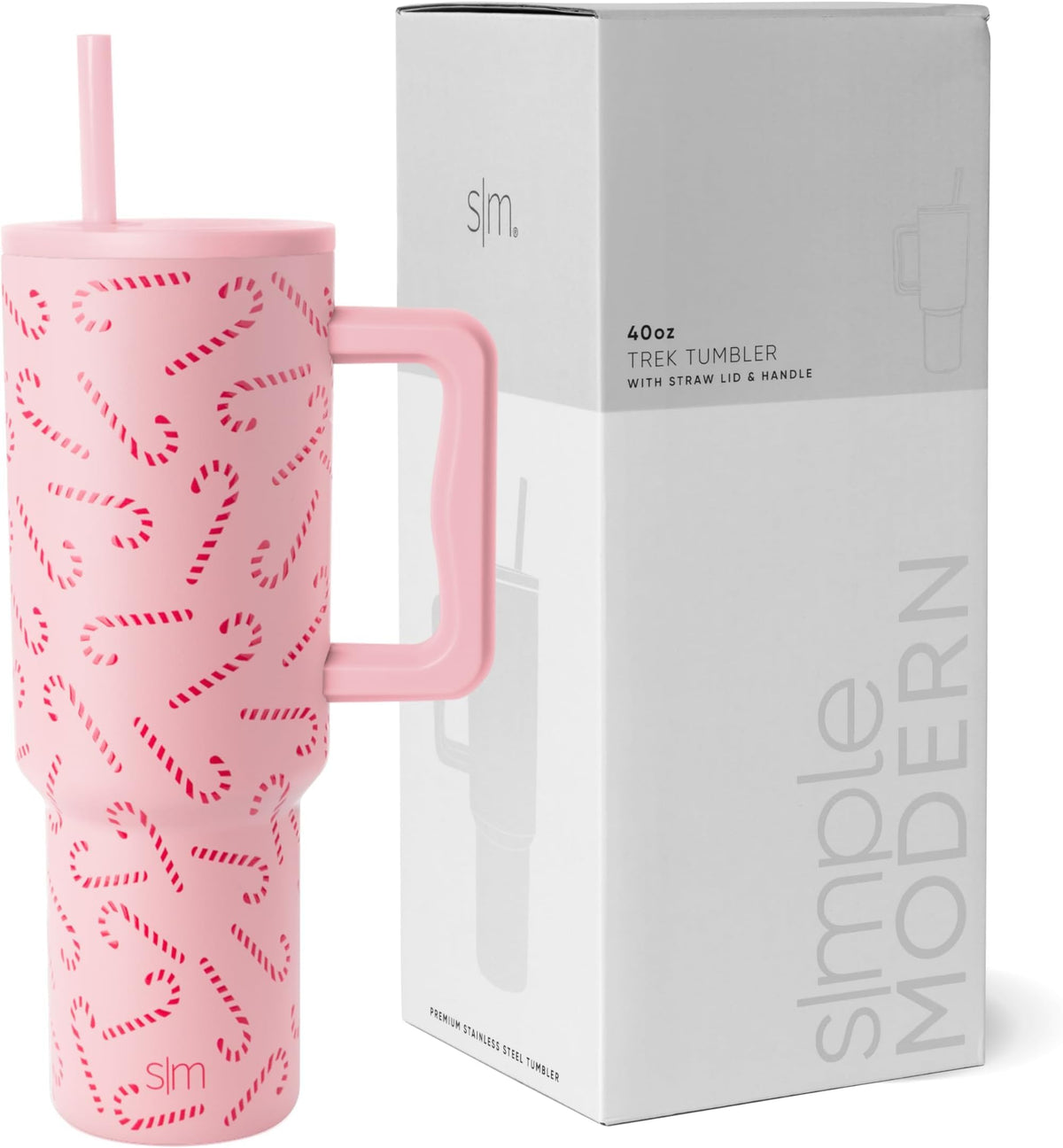 Simple Modern Tumbler with Handle and Straw | 40oz | Green