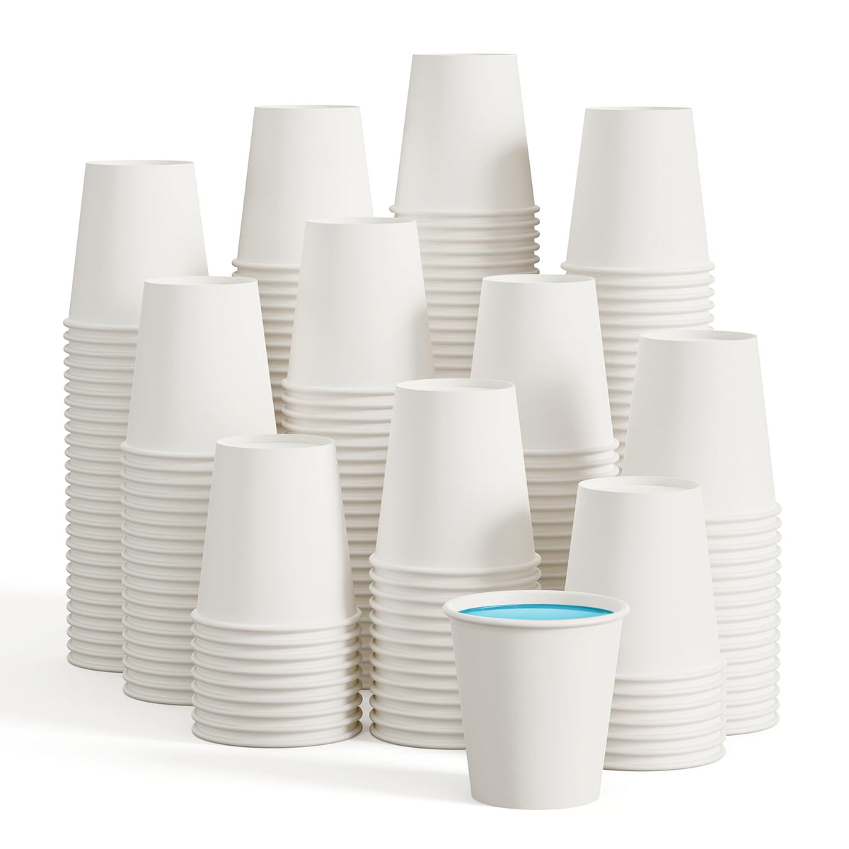 LITOPAK 400 Pack 8 oz Paper Cups, White Disposable Coffee Cups