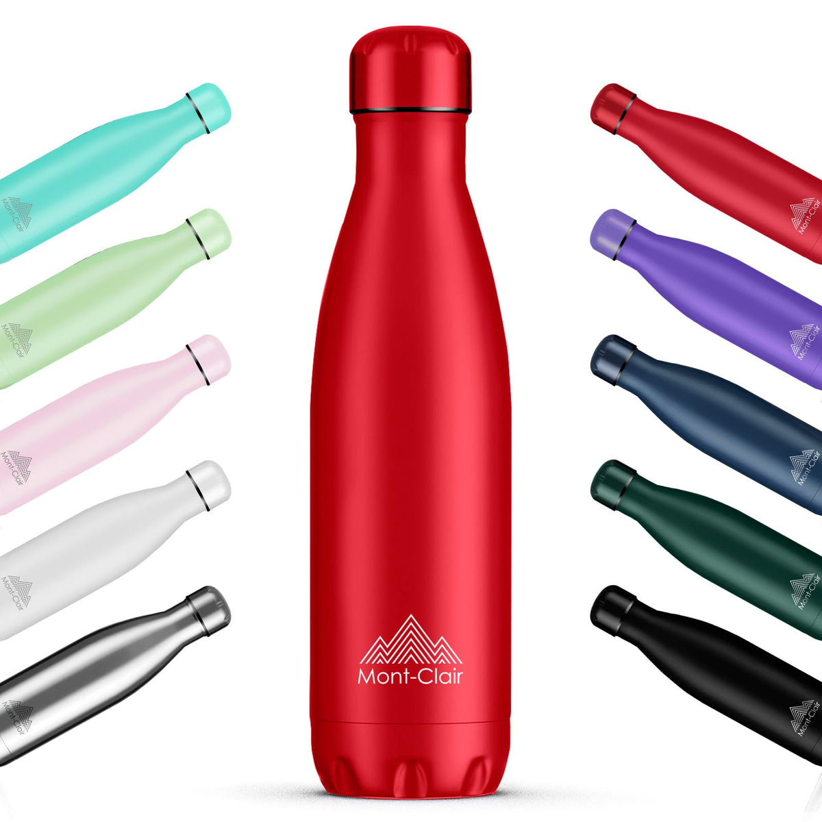 LO Stainless Steel Water Bottle, Vacuum Insulated, Leakproof, 17oz