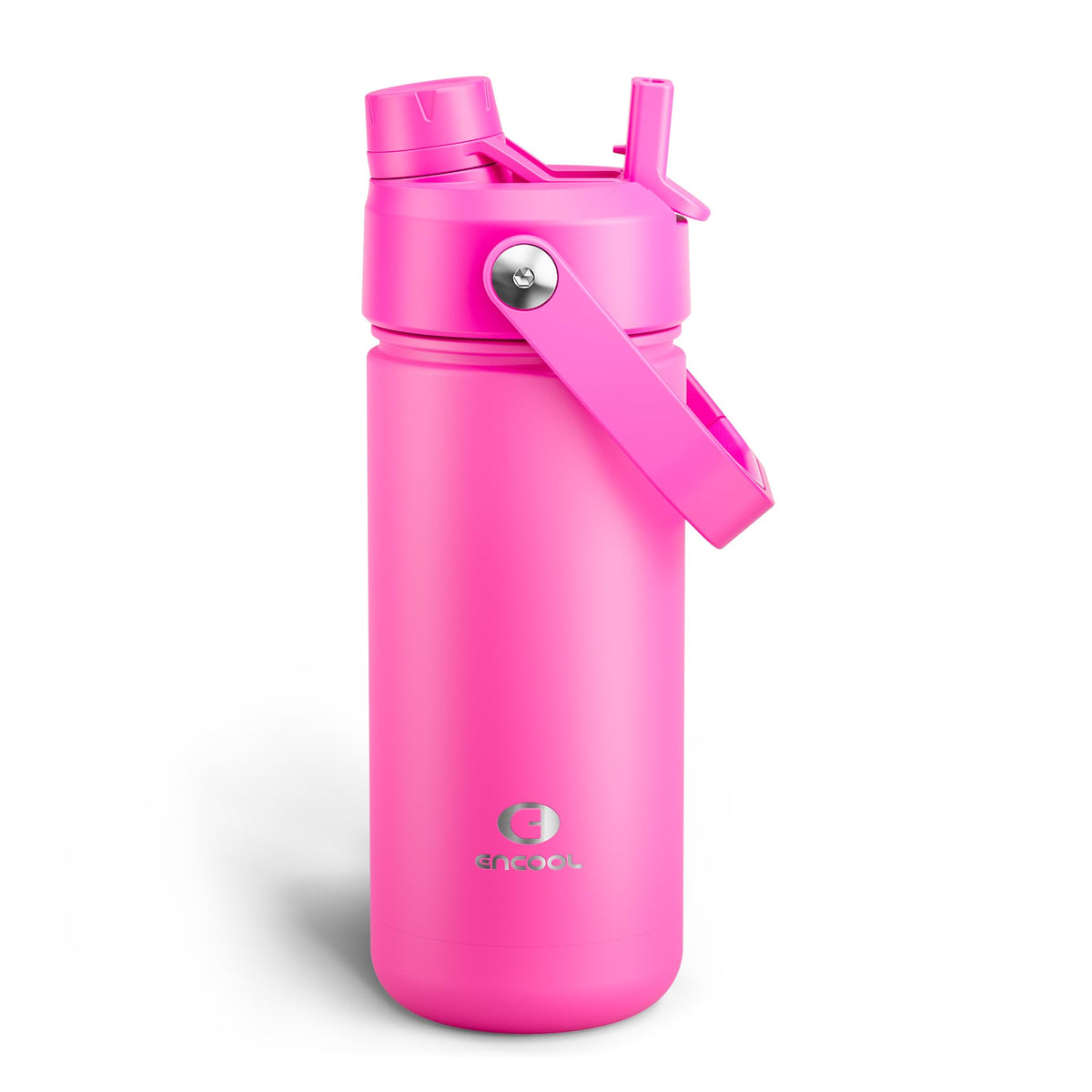 ENCOOL Insulated Water Bottle with Straw Stainless Steel Water Bottle, Leak-Proof, BPA-Free, Double Wall Vacuum Keeps Cold for 24 Hours for Sports, Travel, School (26 oz, Black Night)