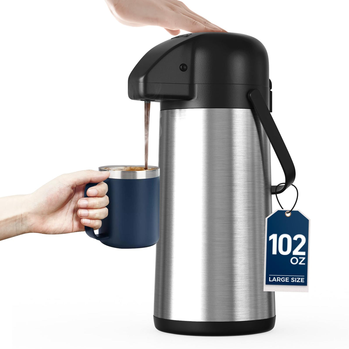 Thermal Coffee Carafe for Keeping Hot – 68OZ Insulated Camping Coffee Pot