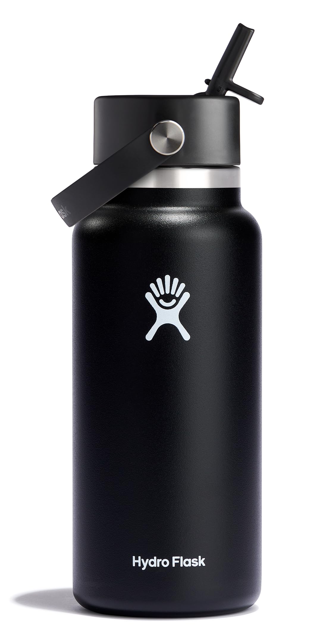 Hydro Flask Water Bottle - Insulated Stainless Steel - Wide Mouth Flex Straw Lid, Non Spill, Leakproof and Refillable in 32 Oz Botanical Bliss Agave